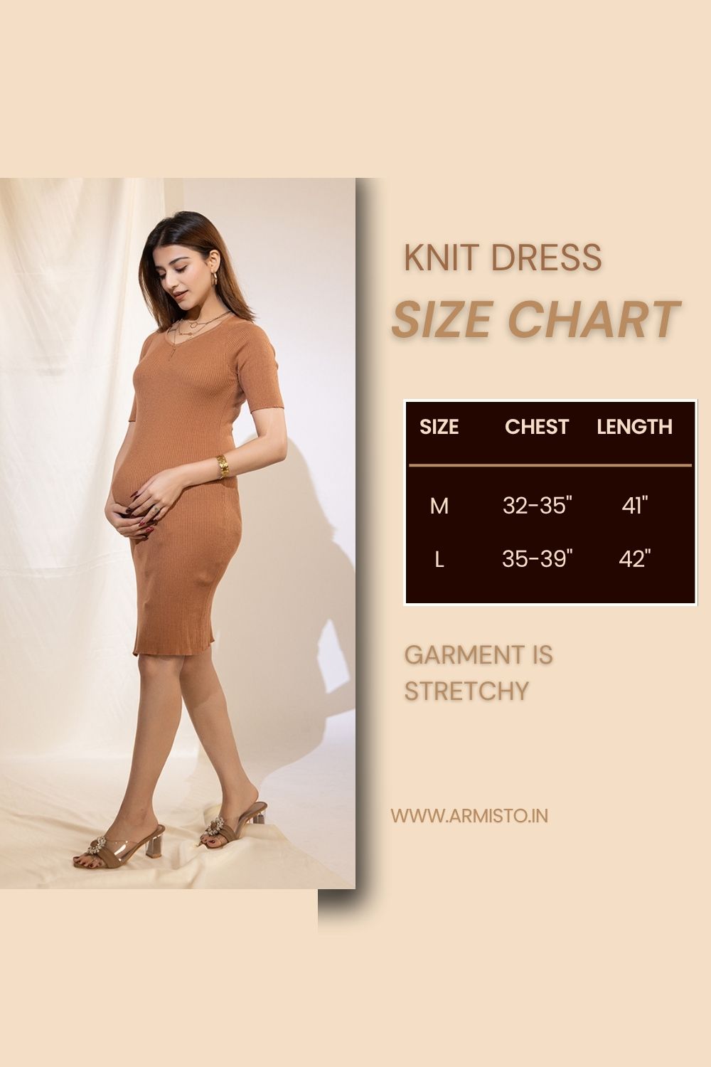 420 Maternity Side Slit Knit Midi Dress I Pure Cotton