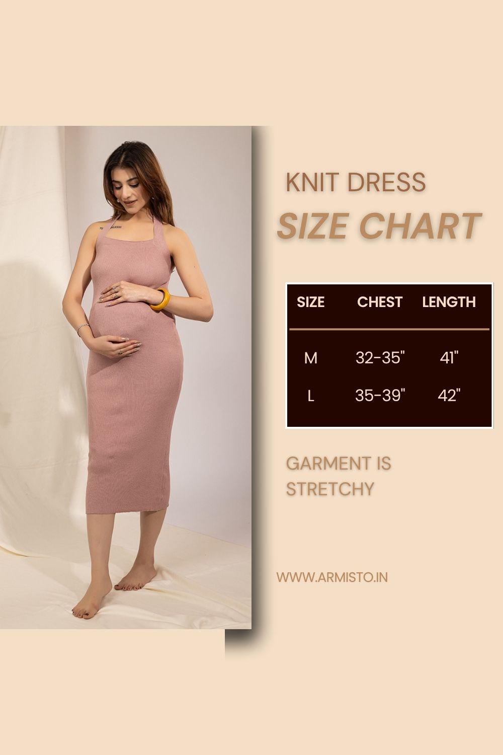 422 Maternity Side Slit Knit Midi Dress I Pure Cotton