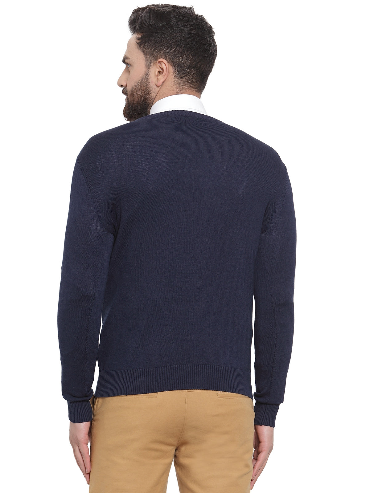 214 V-Neck Pullover I Pure Wool I Woolmark Certified I Navy (Limited Edition)