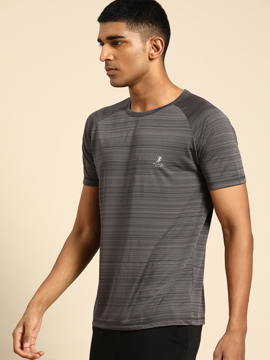 128 Textured Dri-Fit Sports Tshirt I Charcoal