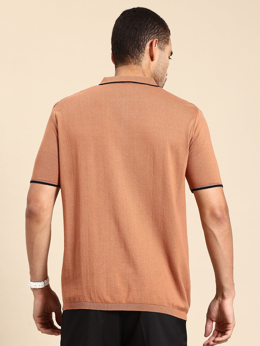 621 Rib Knit Polo I Mocha Mousse