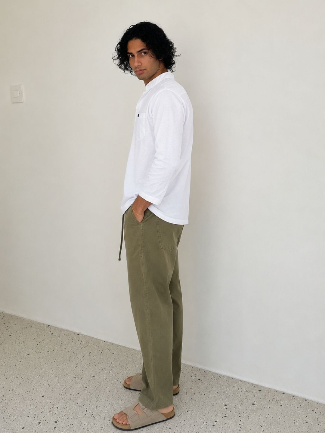 Men's White Romance Linen Set
