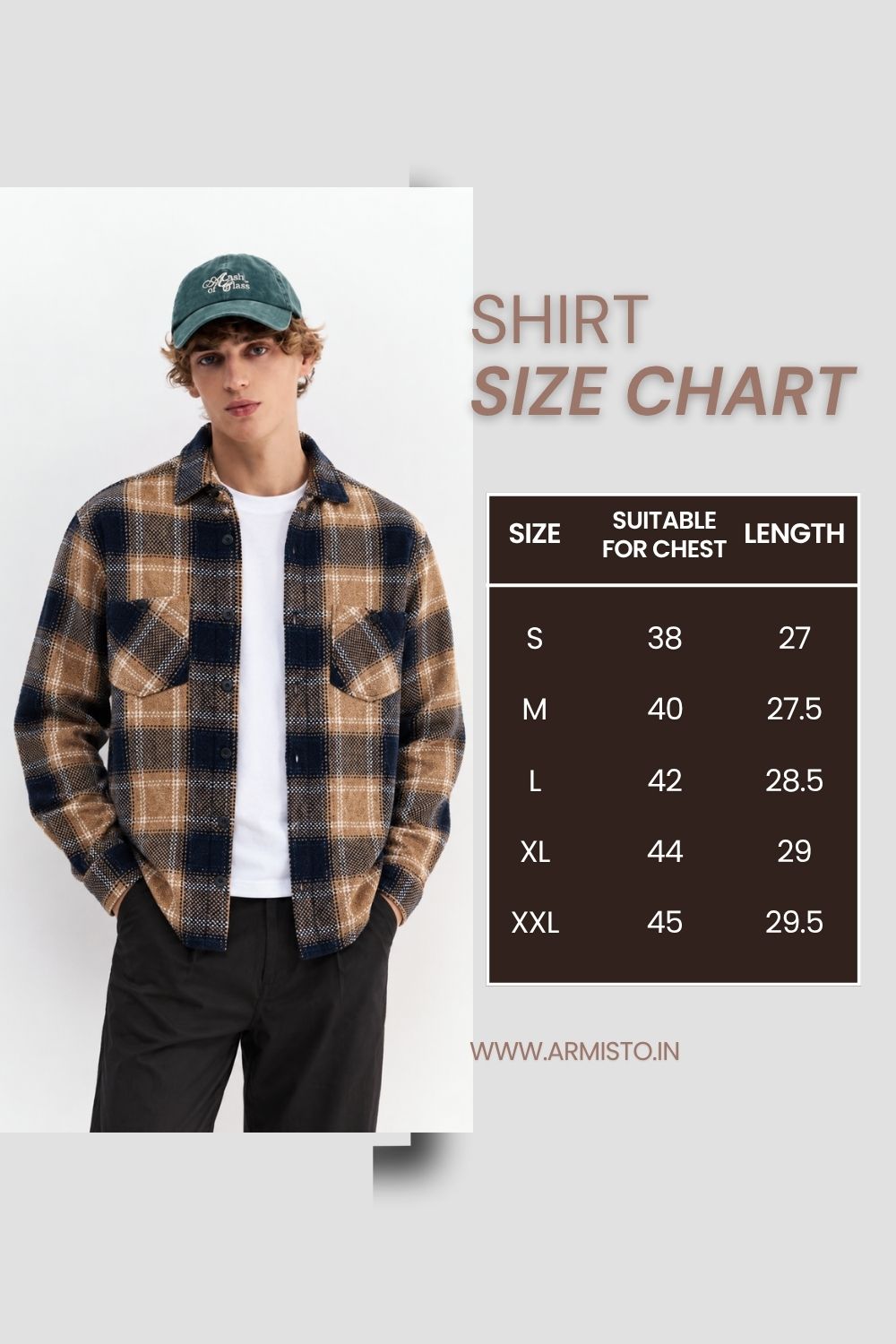 513 Men's Plaid Winter Shacket Shirt I NutBrown