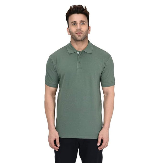 Men's Cotton Polo Basic I 107 Forest Green