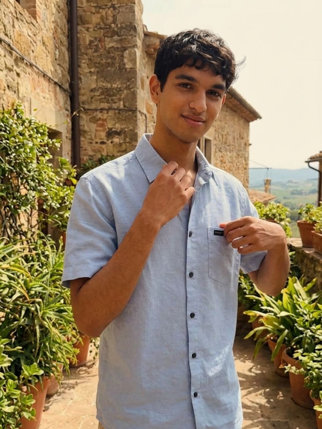 517 Men's Linen Shirt I Summer Sky