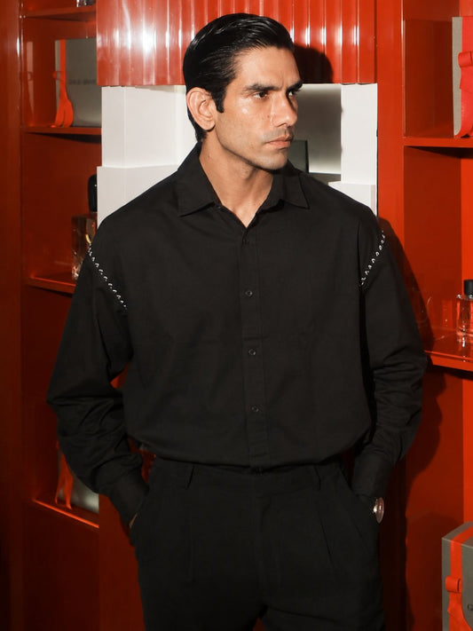 520 Hem Stitched Shirt I Black I Tall Fit