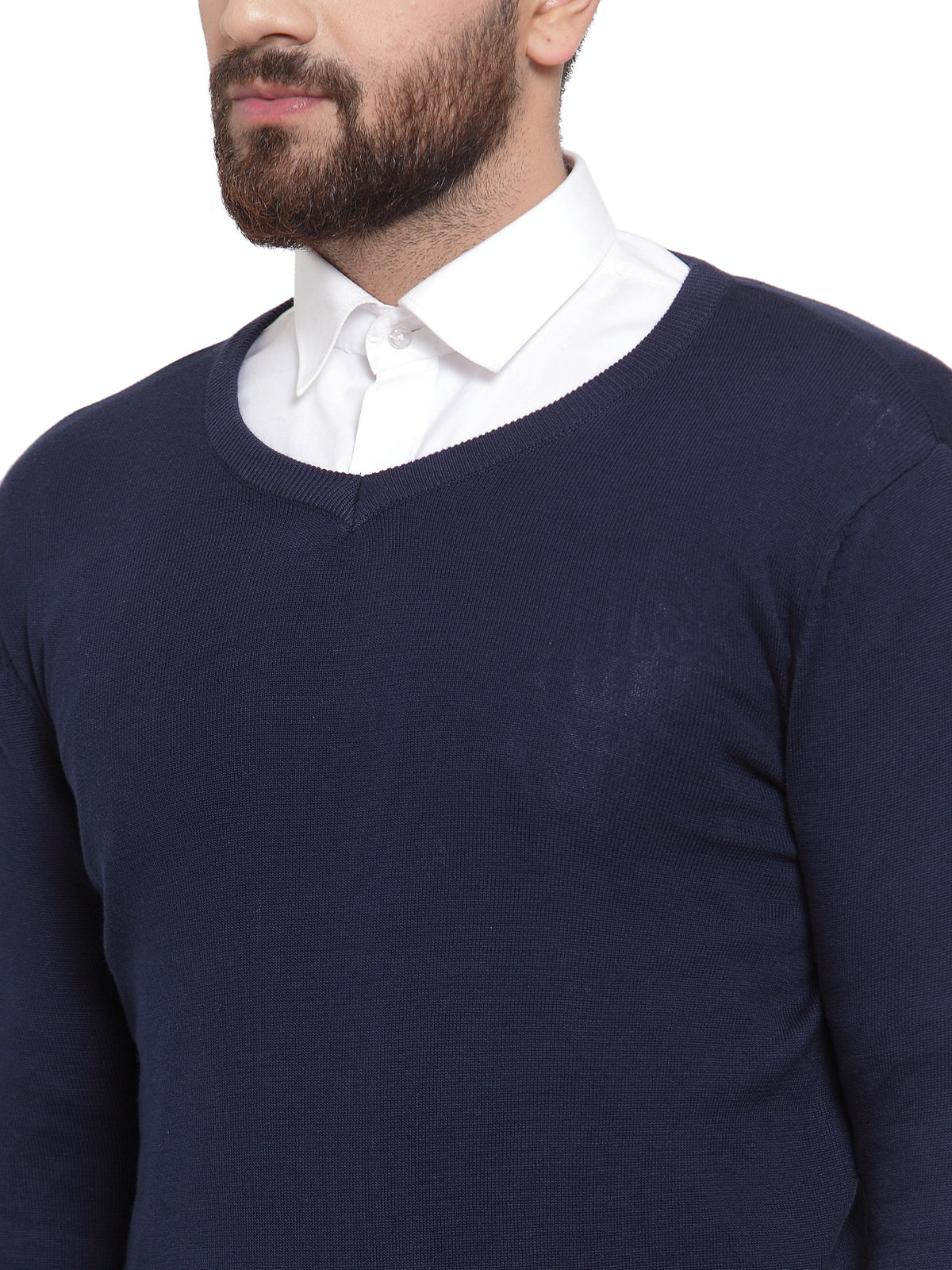 214 V-Neck Pullover I Pure Wool I Woolmark Certified I Navy (Limited Edition)