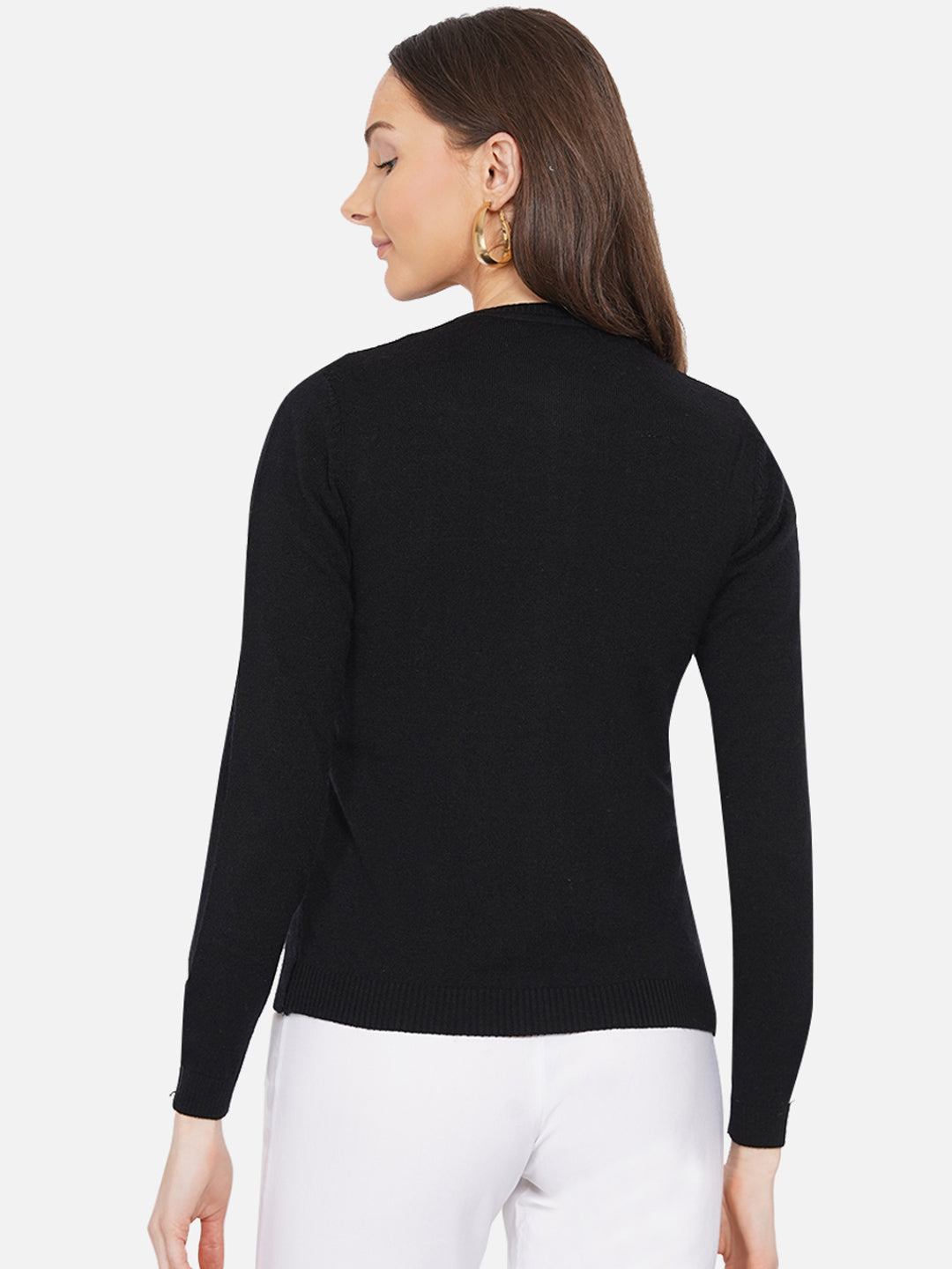 318 Wool Cable Knit Cardigan I Black