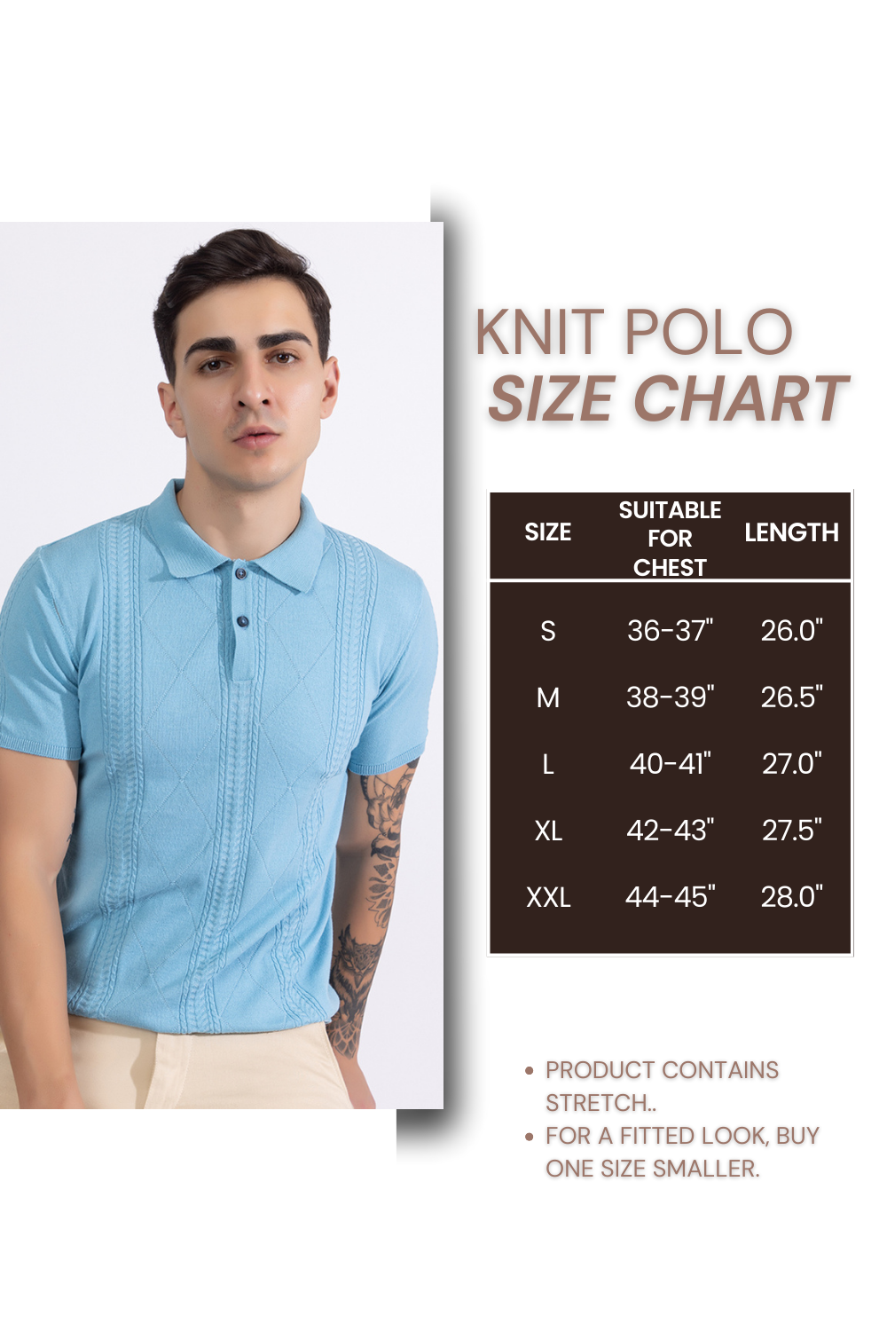 616 Intarsia Knit Polo I Black