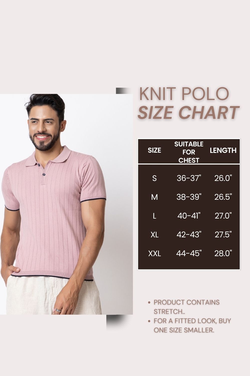 Rib Stripe Knit Polo I 601 Lavendar
