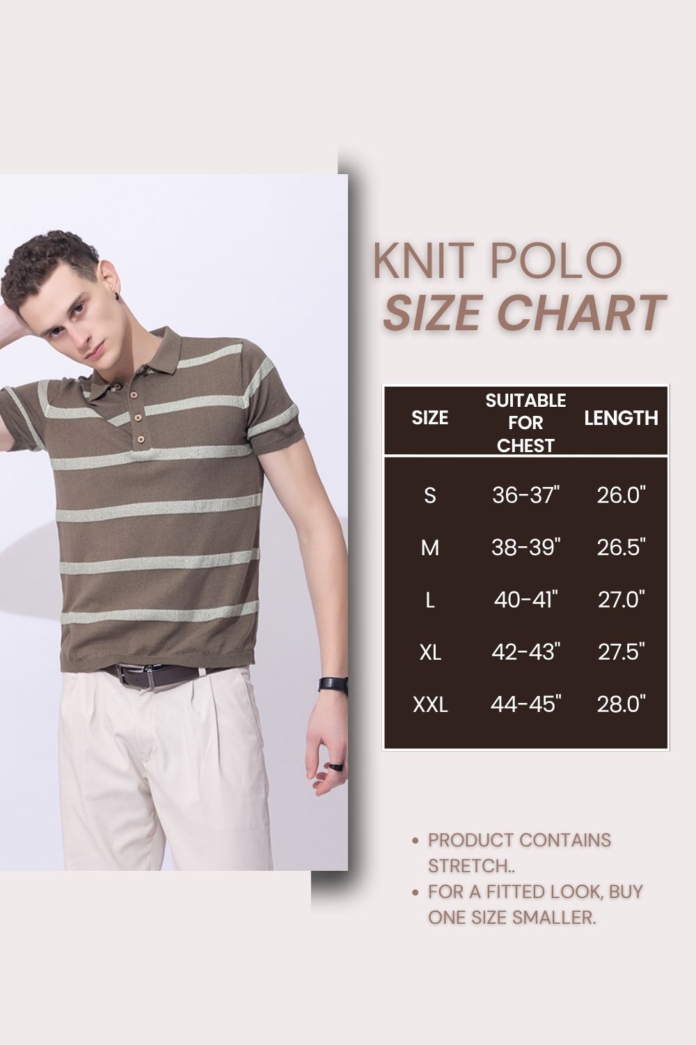 619 Intarsia Textured Stripe Knit Polo I Olive