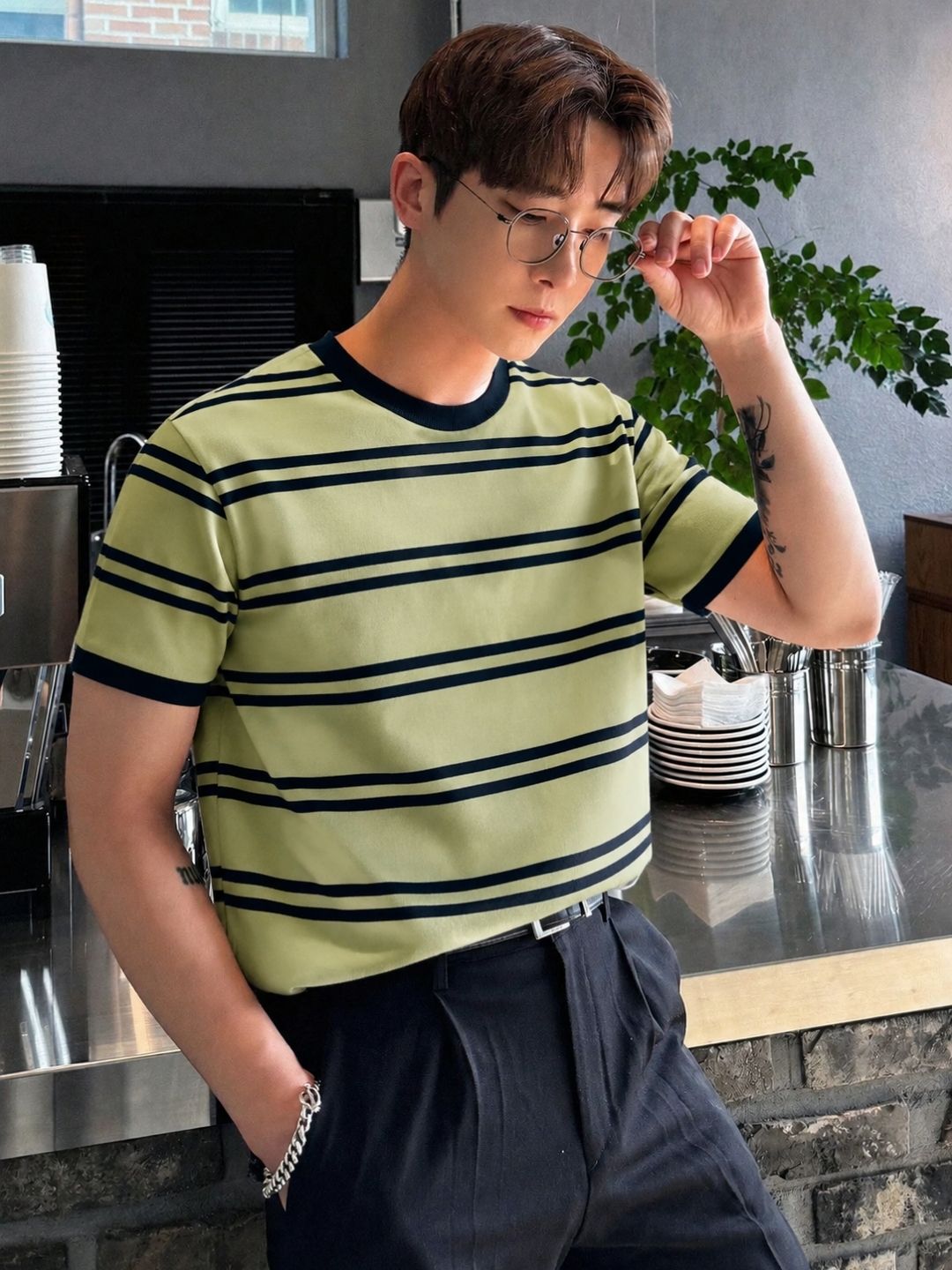 Korean Rolling Neck Knit T-shirt I 627 Mint Green