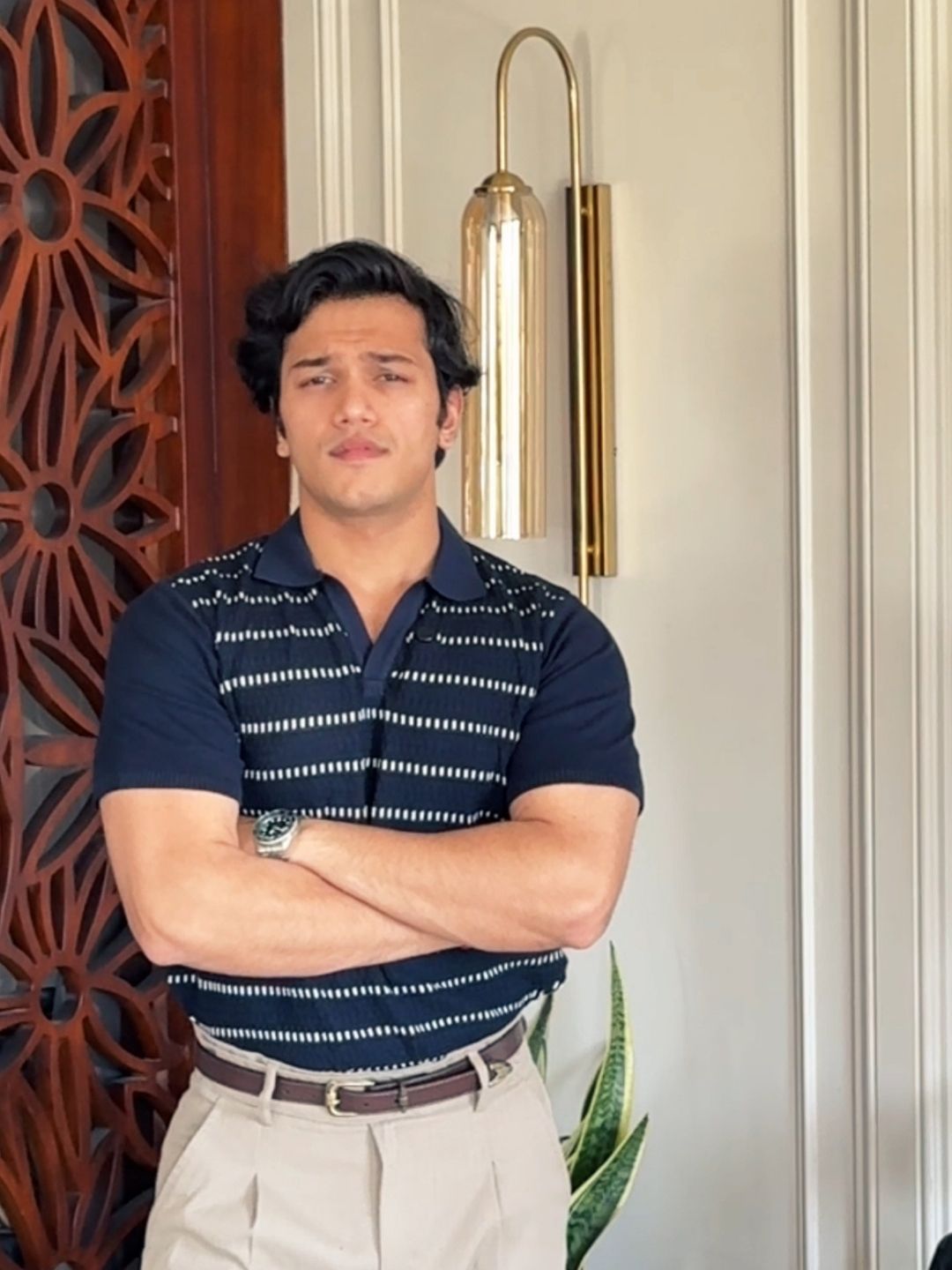 629 Textured Knit Polo I NAVY
