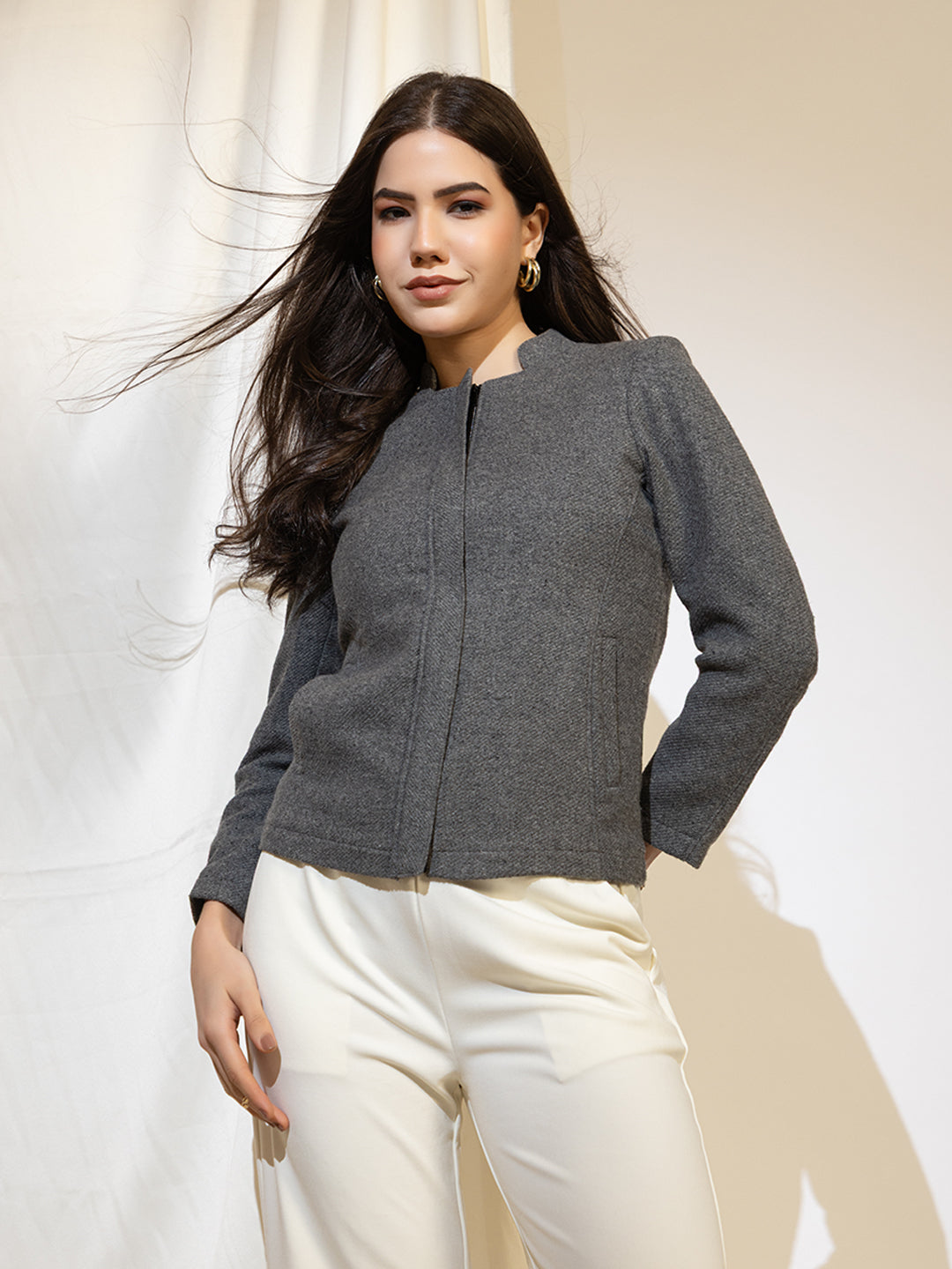 916 Wool Coat Jacket I CharcoalGrey