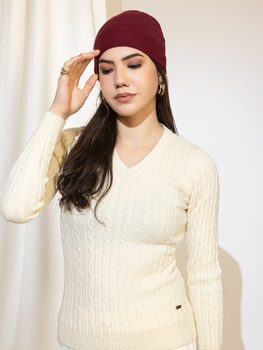 007 Knitted Beanie I Wine I Unisex Female