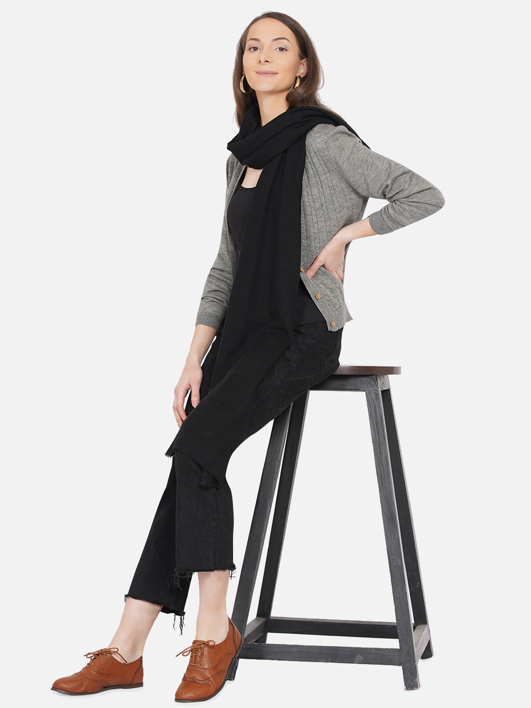 318 Wool Cable Knit Cardigan I Olive (Woolmark Certified)