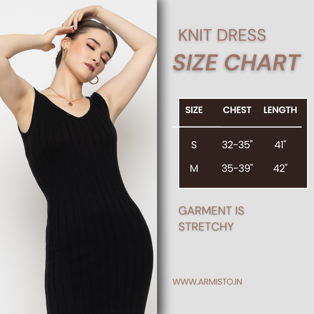 412 Rib Knit Dress I Pure Cotton I Black