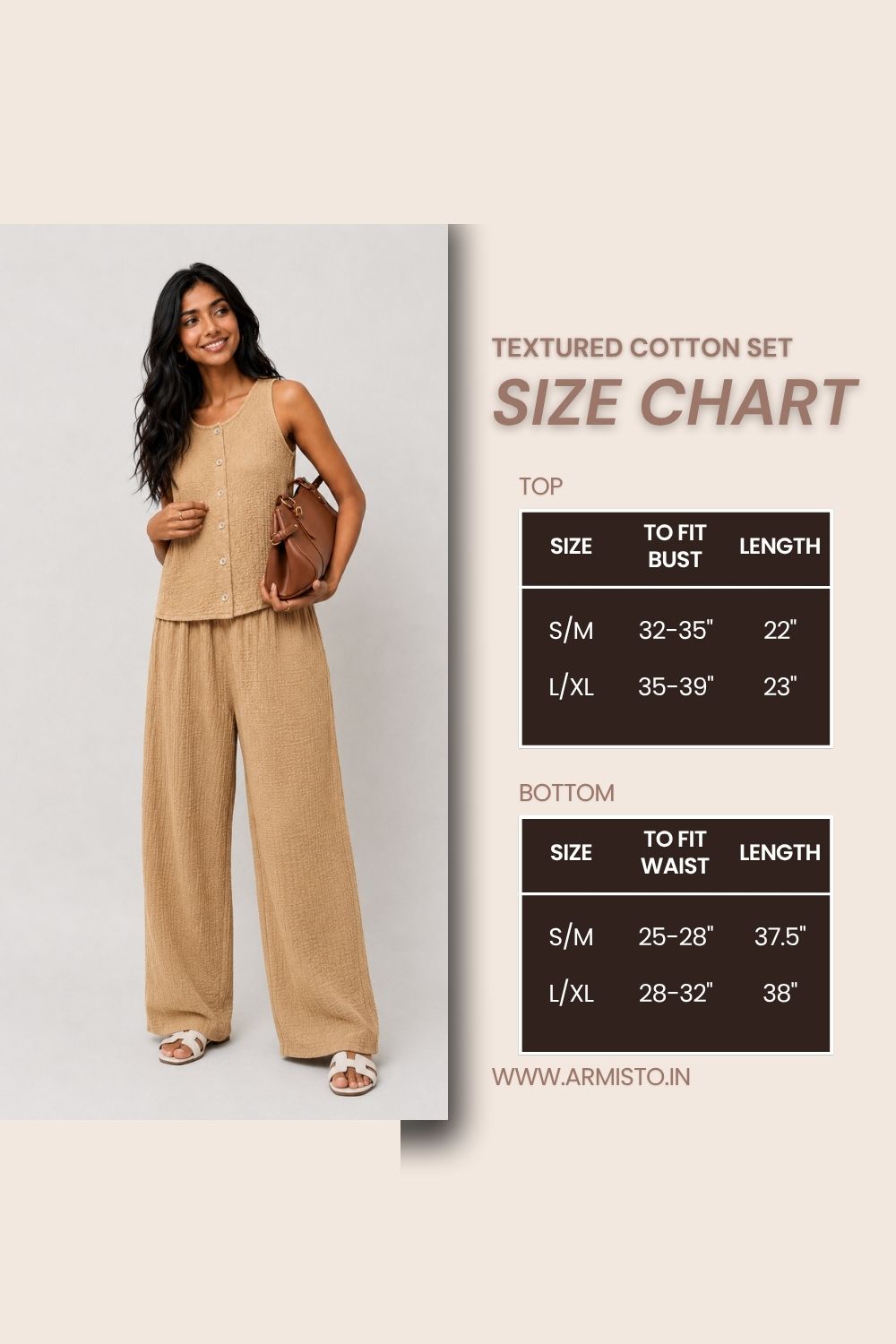 814 Co-Ord Set I Sunkissed Beige I Top + Bottom