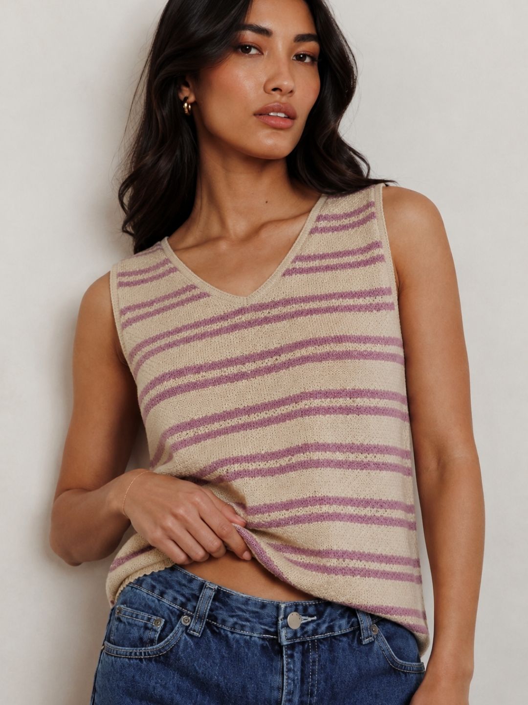 815 Textured Knit Top I Lavendar