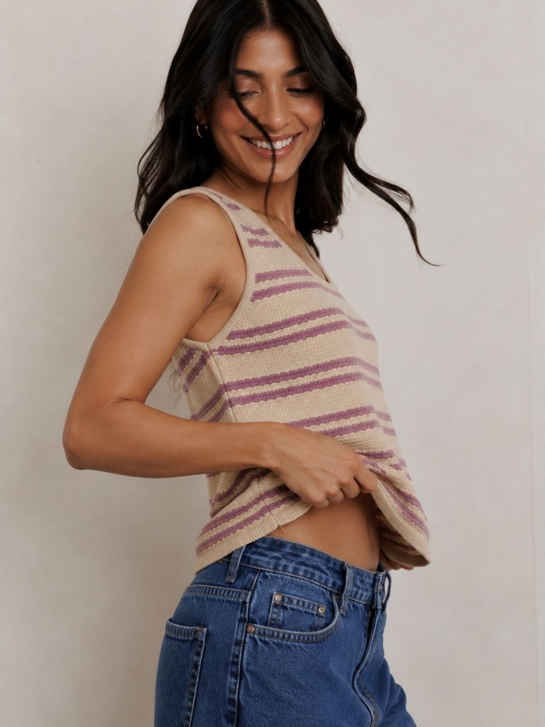 815 Textured Knit Top I Lavendar