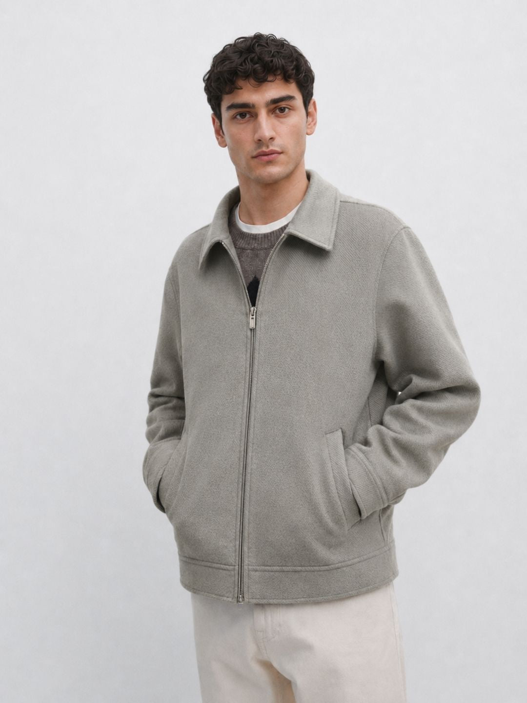 906 Wool Coat Jacket I LightGrey I Athletic Fit
