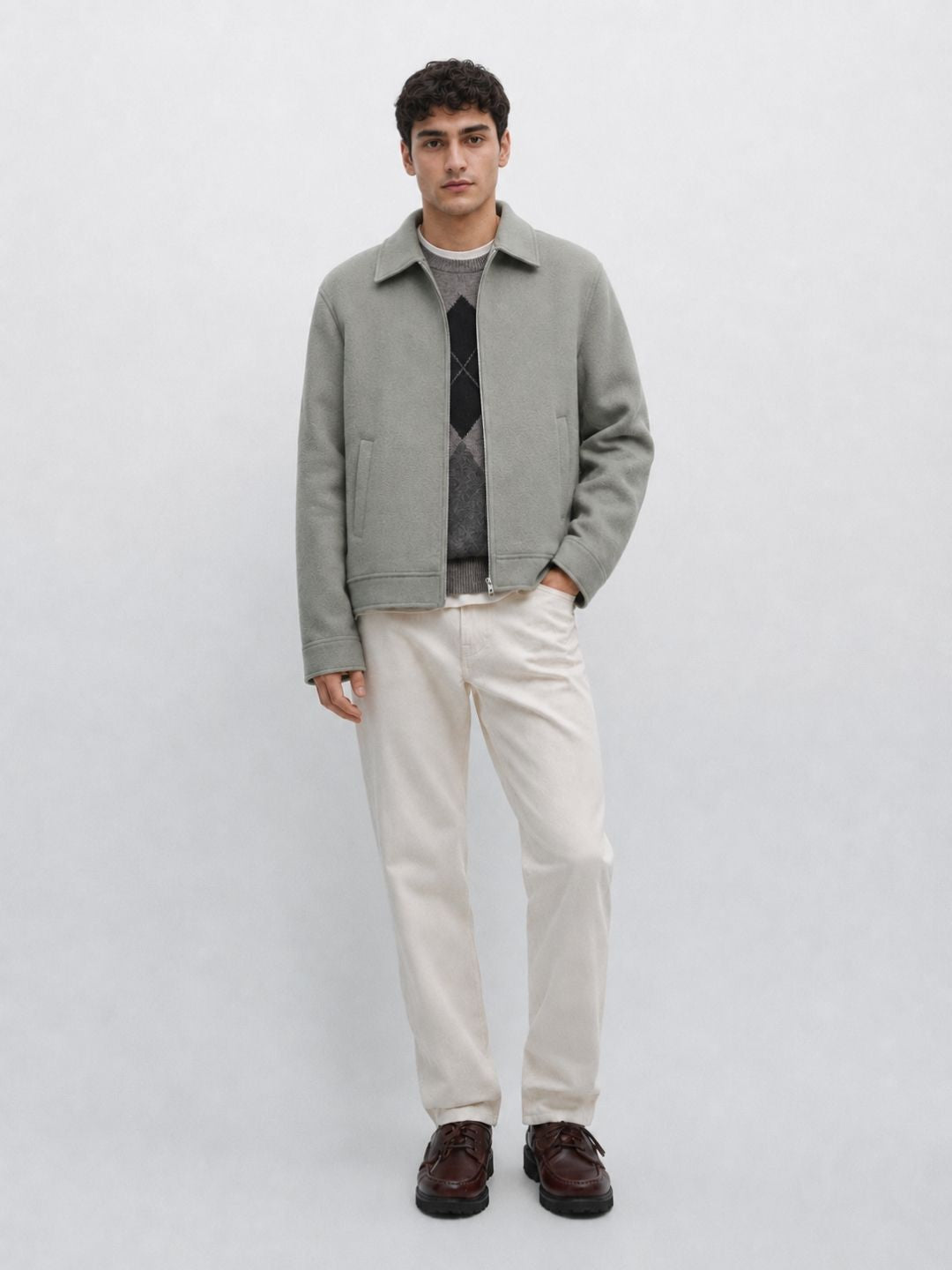 906 Wool Coat Jacket I LightGrey I Athletic Fit
