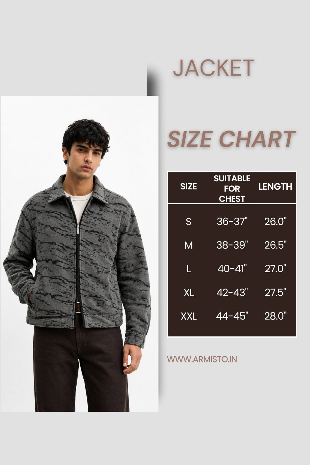 906 Coat Jacket I LightGrey Camo I Athletic Fit