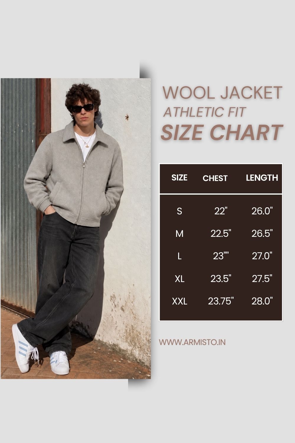 906 Wool Coat Jacket I LightGrey I Athletic Fit