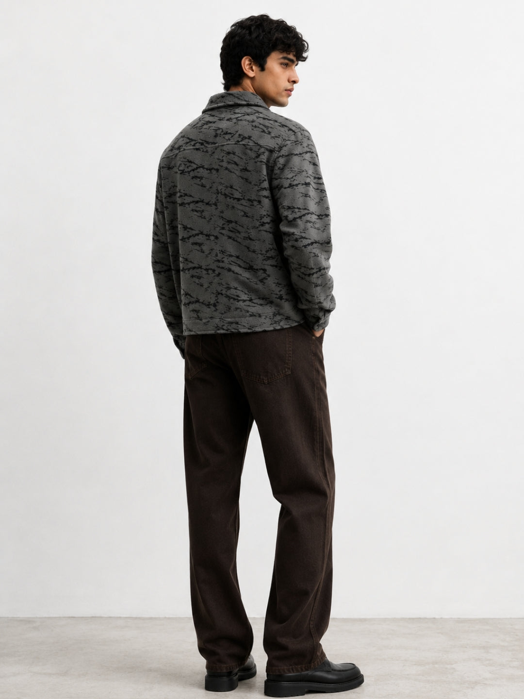 906 Wool Coat Jacket I LightGrey Camo I Athletic Fit