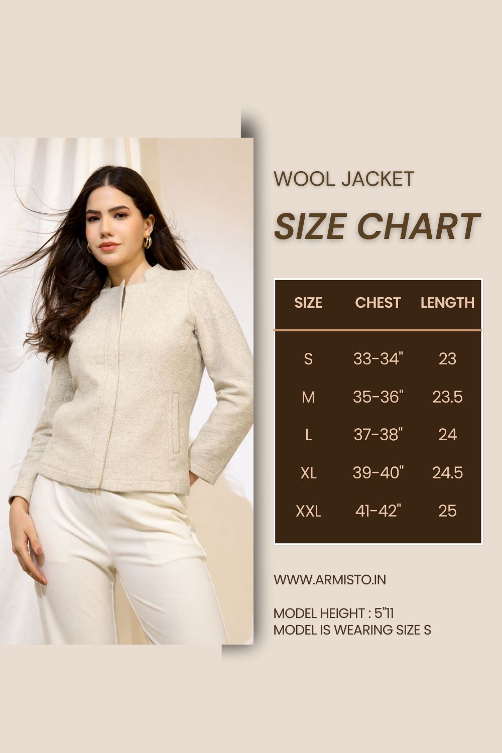 916 Wool Coat Jacket I Whipped Cream