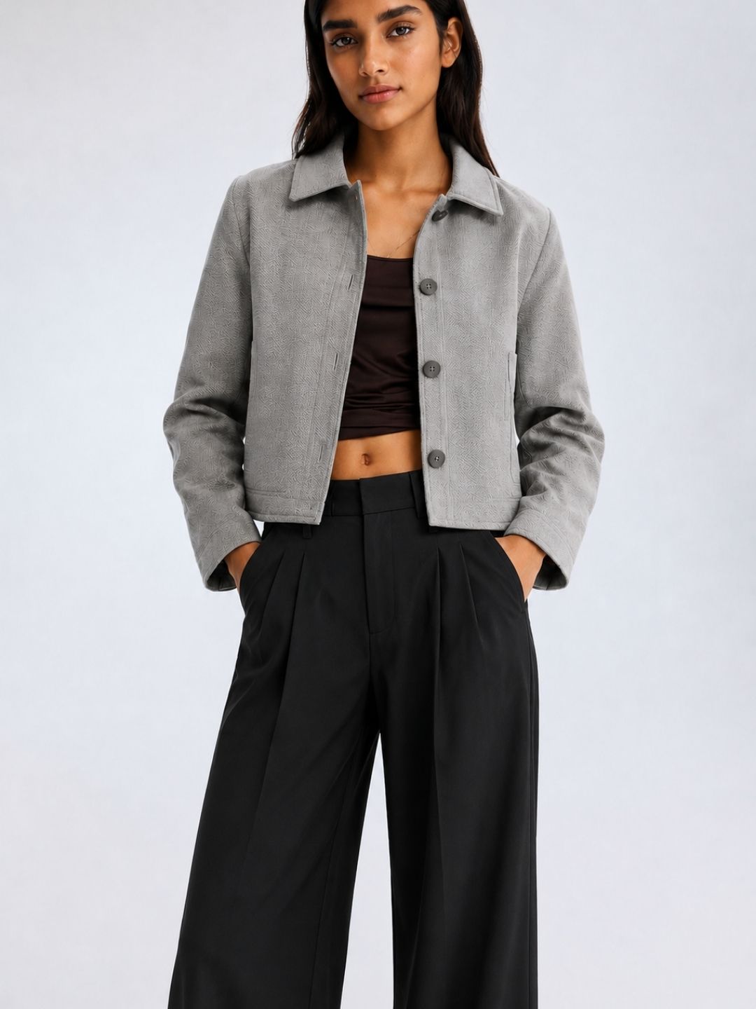 917 Wool Coat Shacket I Grey Melange