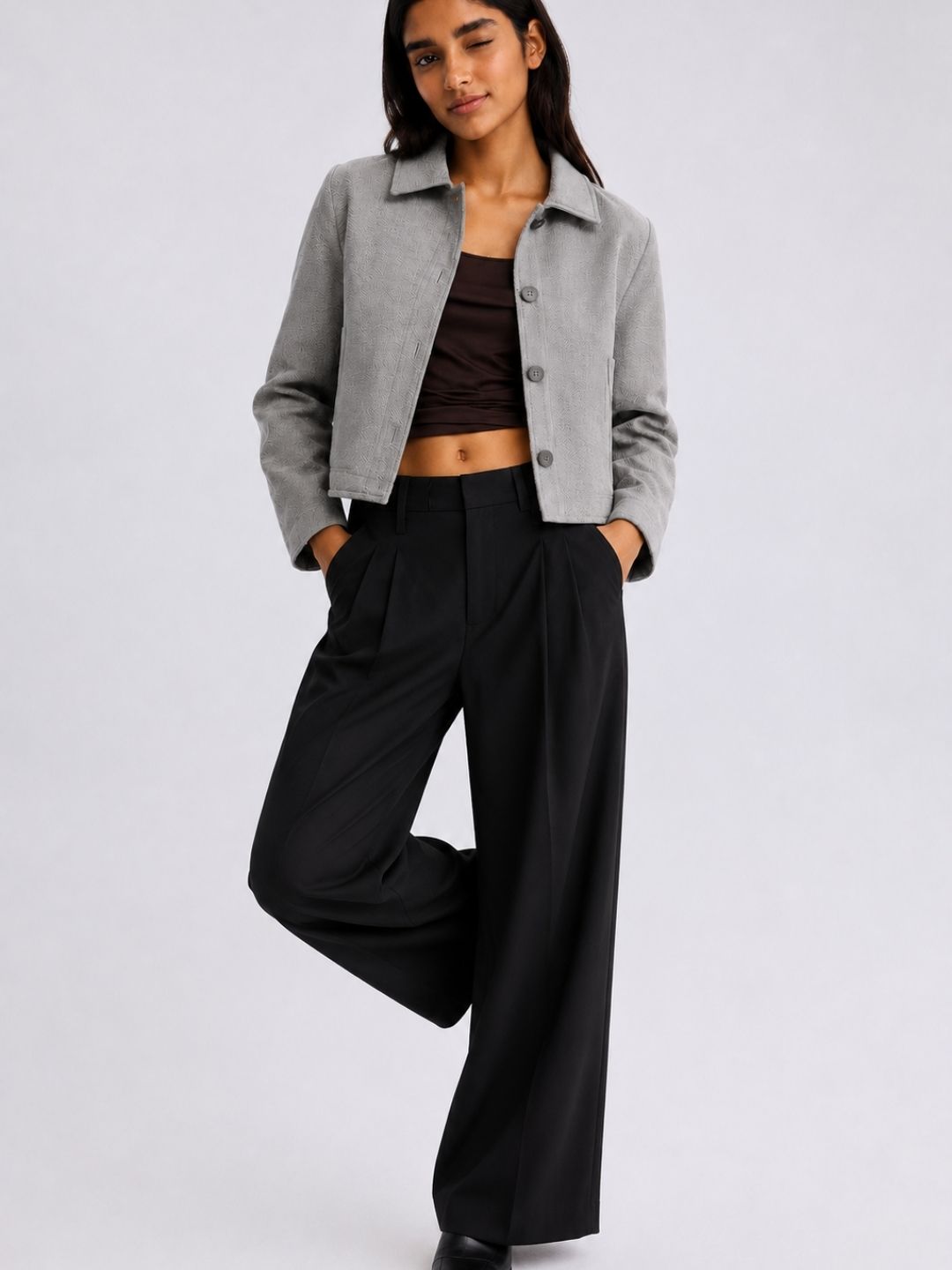 917 Wool Coat Shacket I Grey Melange