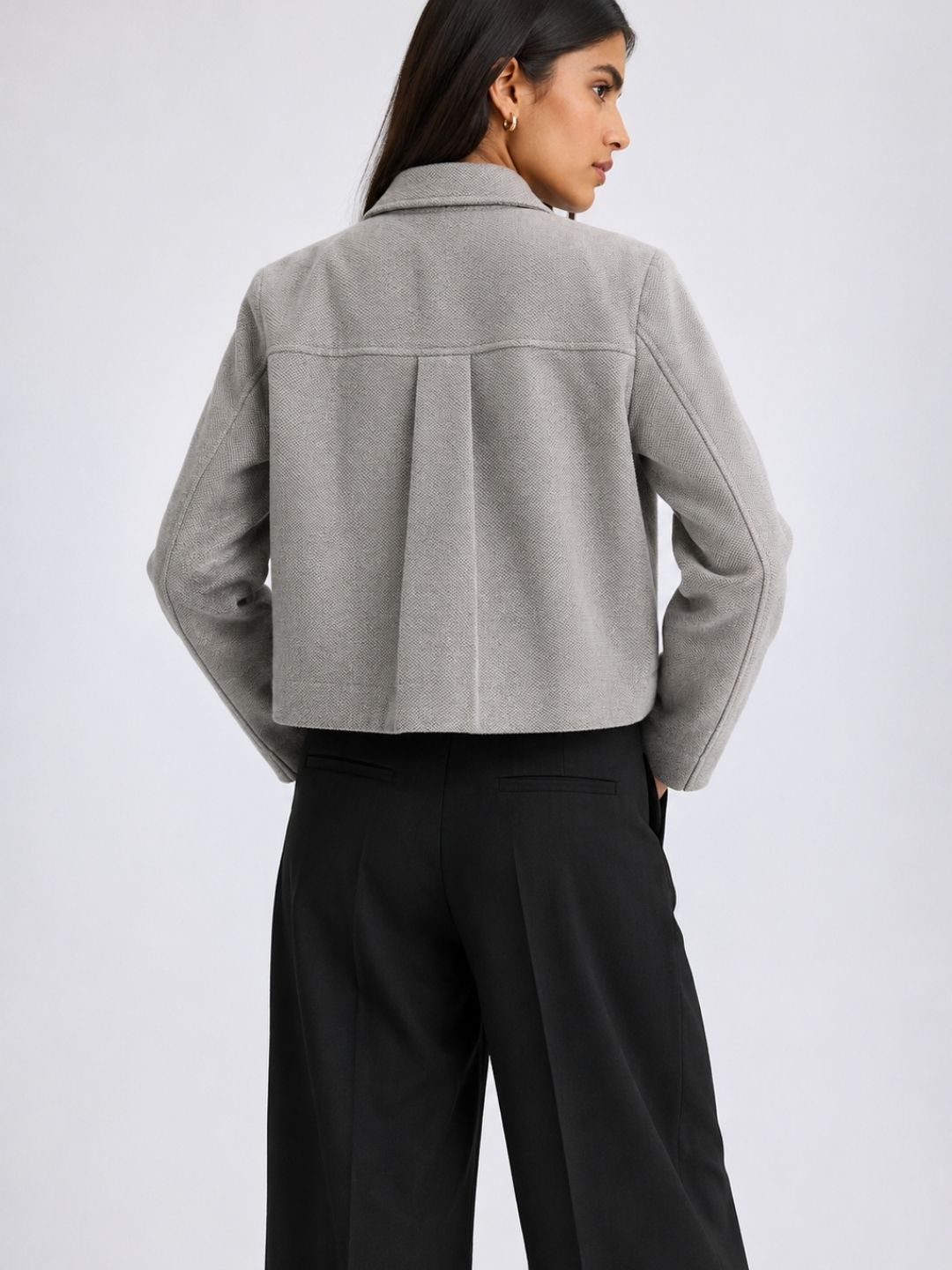 917 Wool Coat Shacket I Grey Melange