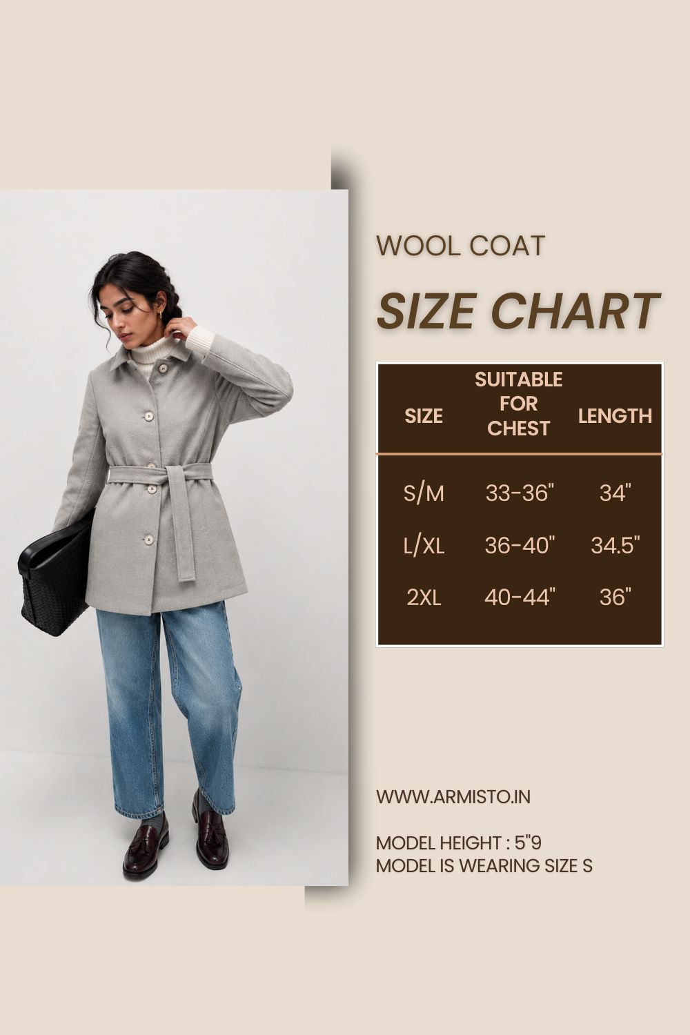 918 Wool Coat Jacket I Light Grey