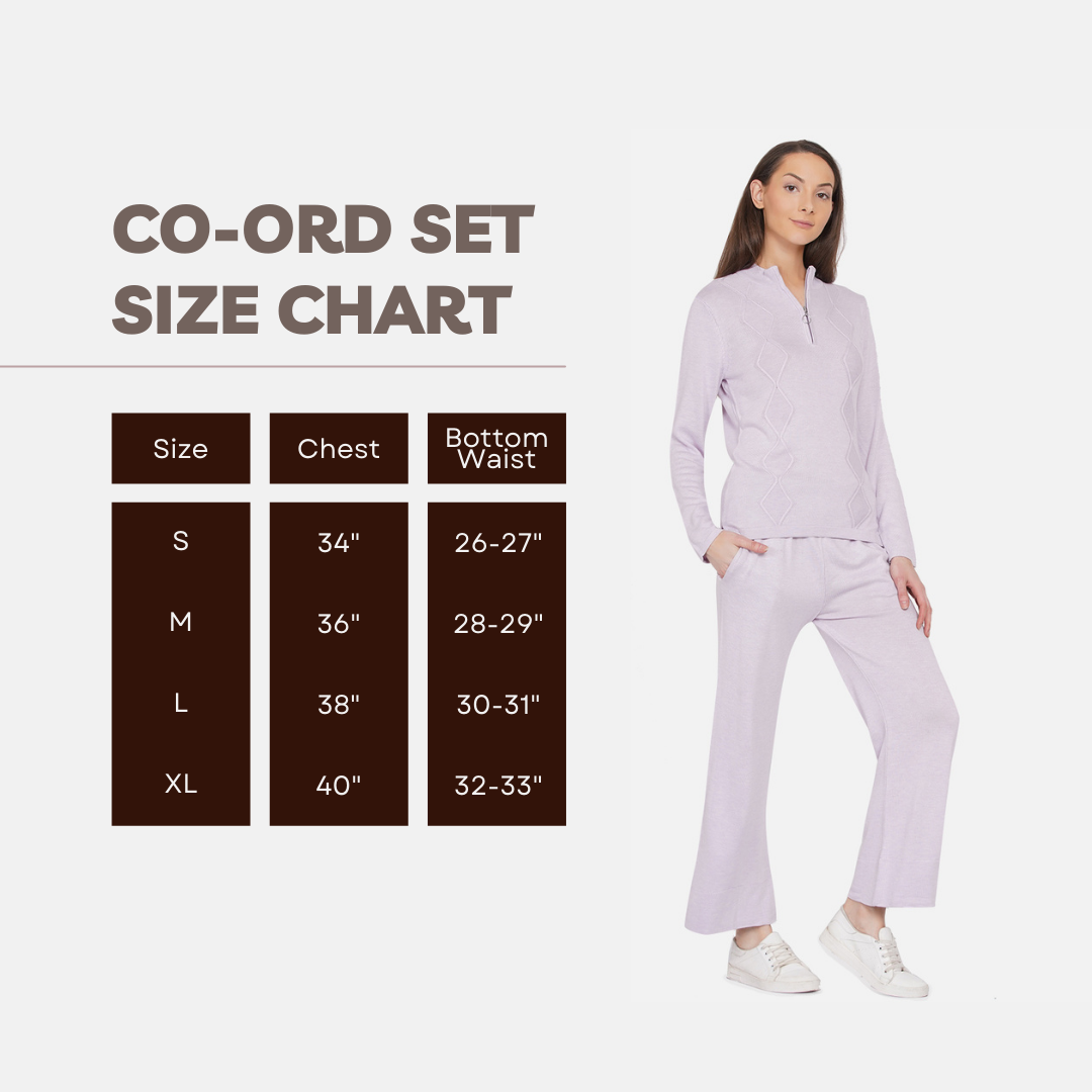 319 Cable Knit Co-Ord Set I Lavendar I Top + Bottom