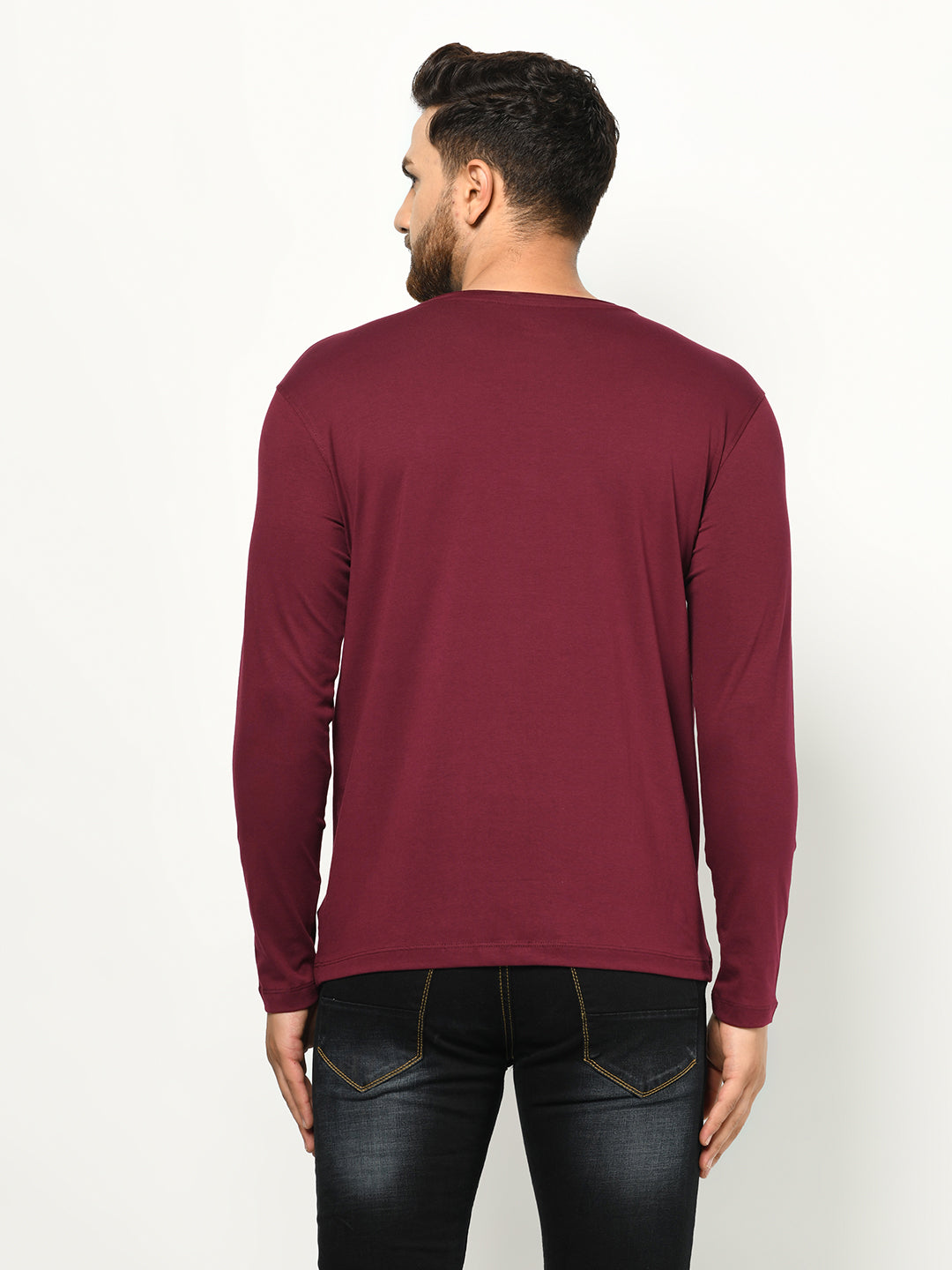 106 Men's Pure Cotton Basic T-shirt I Wine