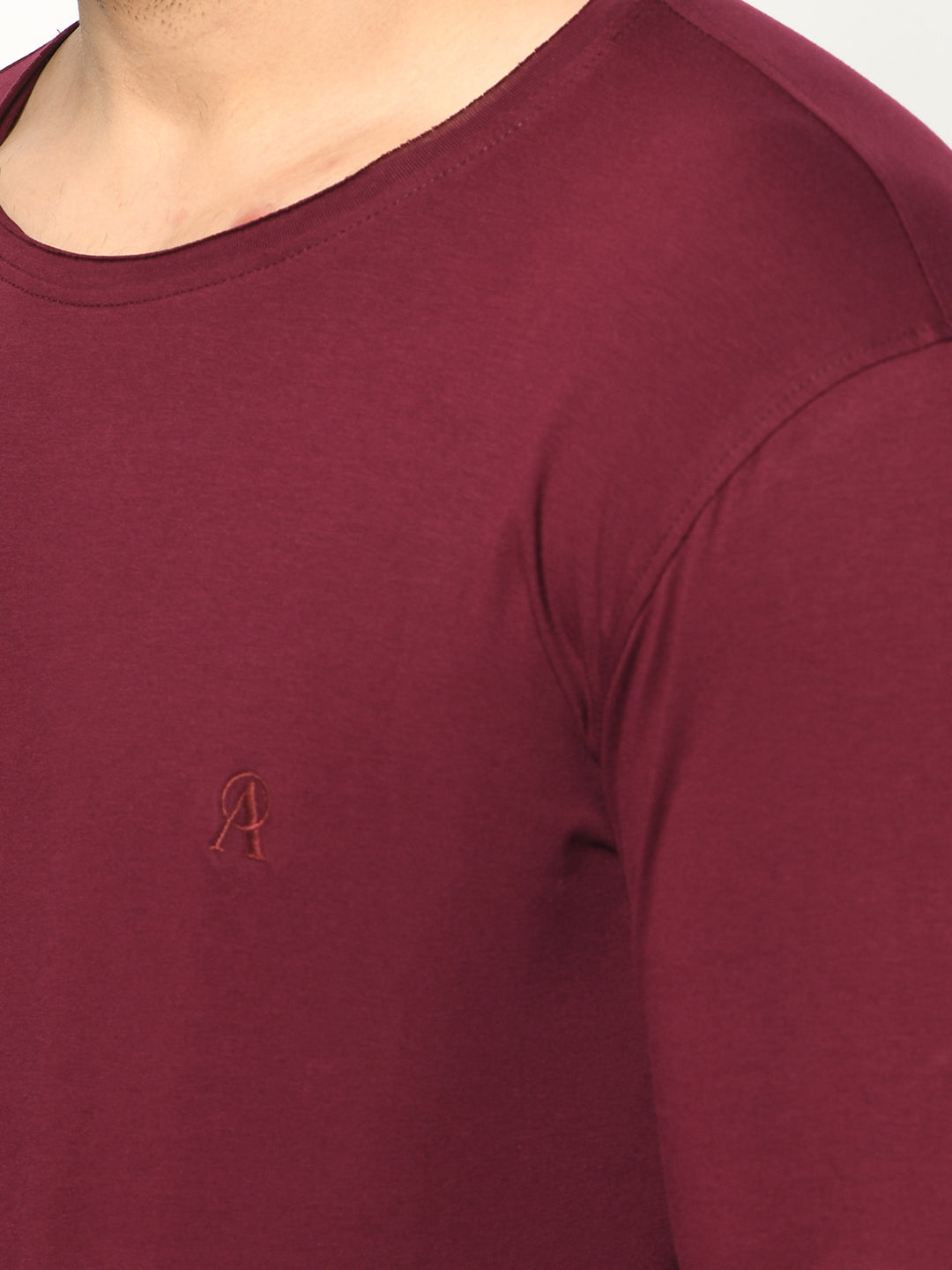 106 Men's Pure Cotton Basic T-shirt I Wine