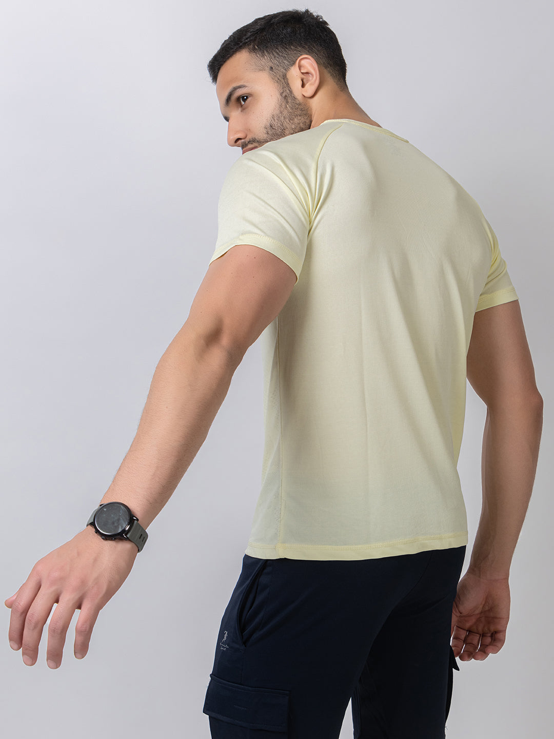 120 Camo Textured Dri-Fit Sports Tshirt I Lemon Yellow