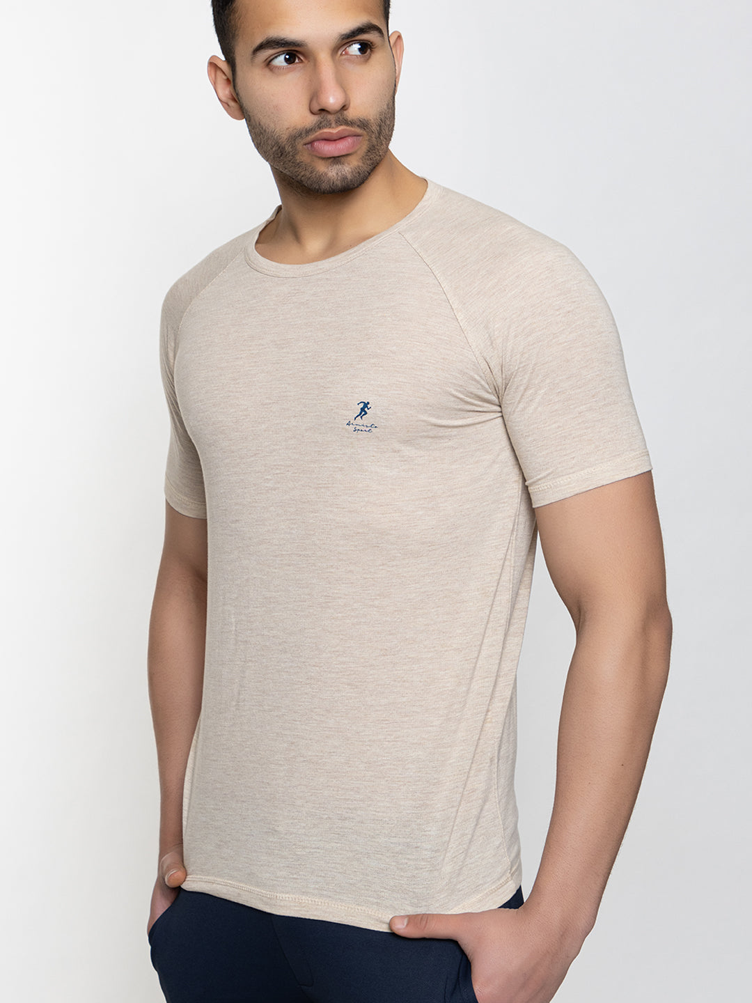 104 Cotton Dri-Fit Sports T-shirt I Beige