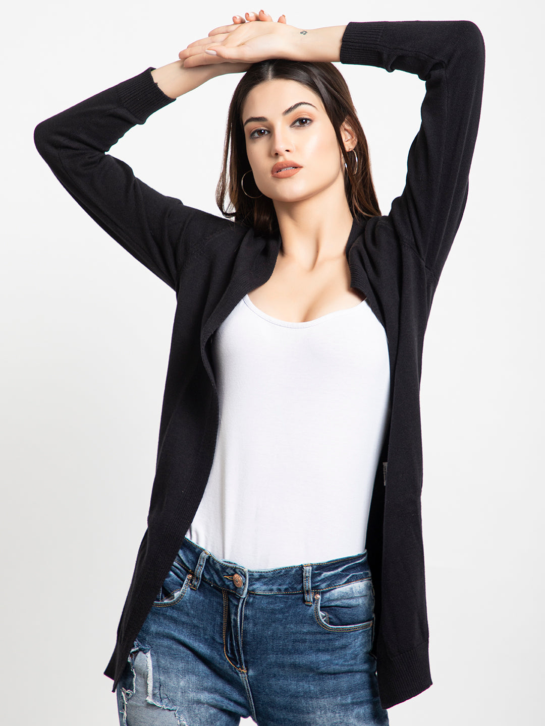 017 Woollen Shrug I Black