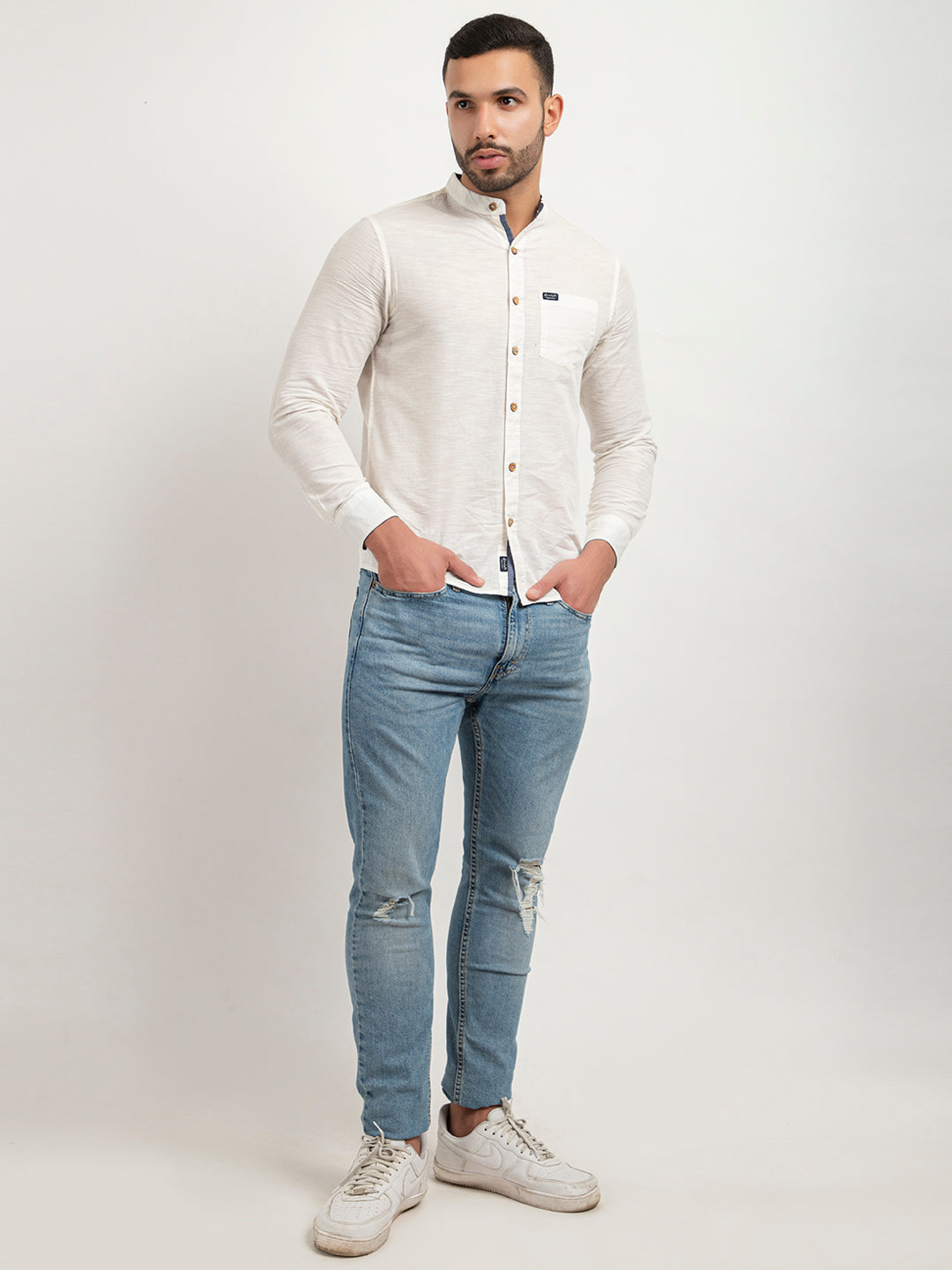 502 Men's Linen Smart Shirt I Off White