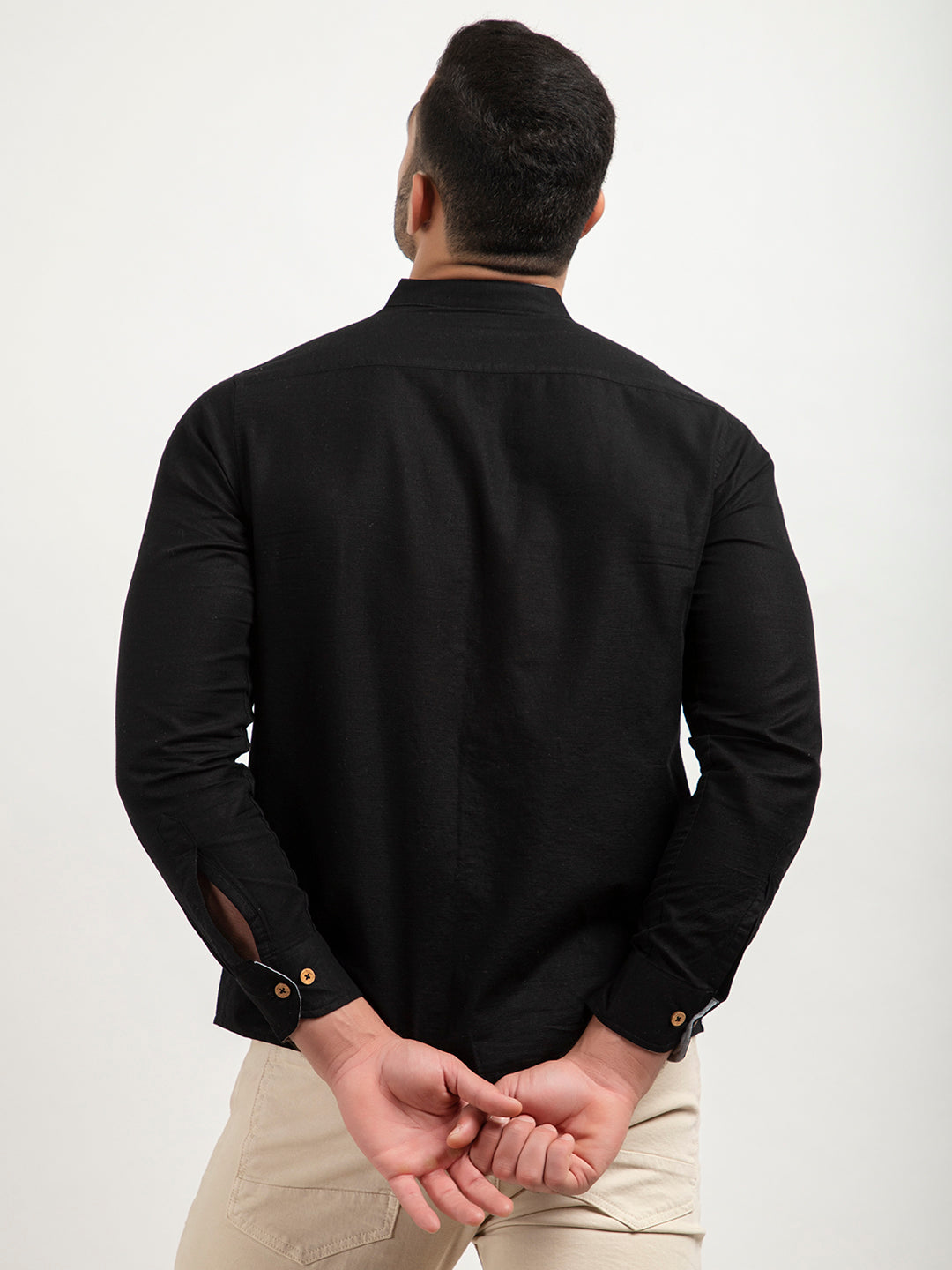 502 Men's Linen Smart Shirt I Black