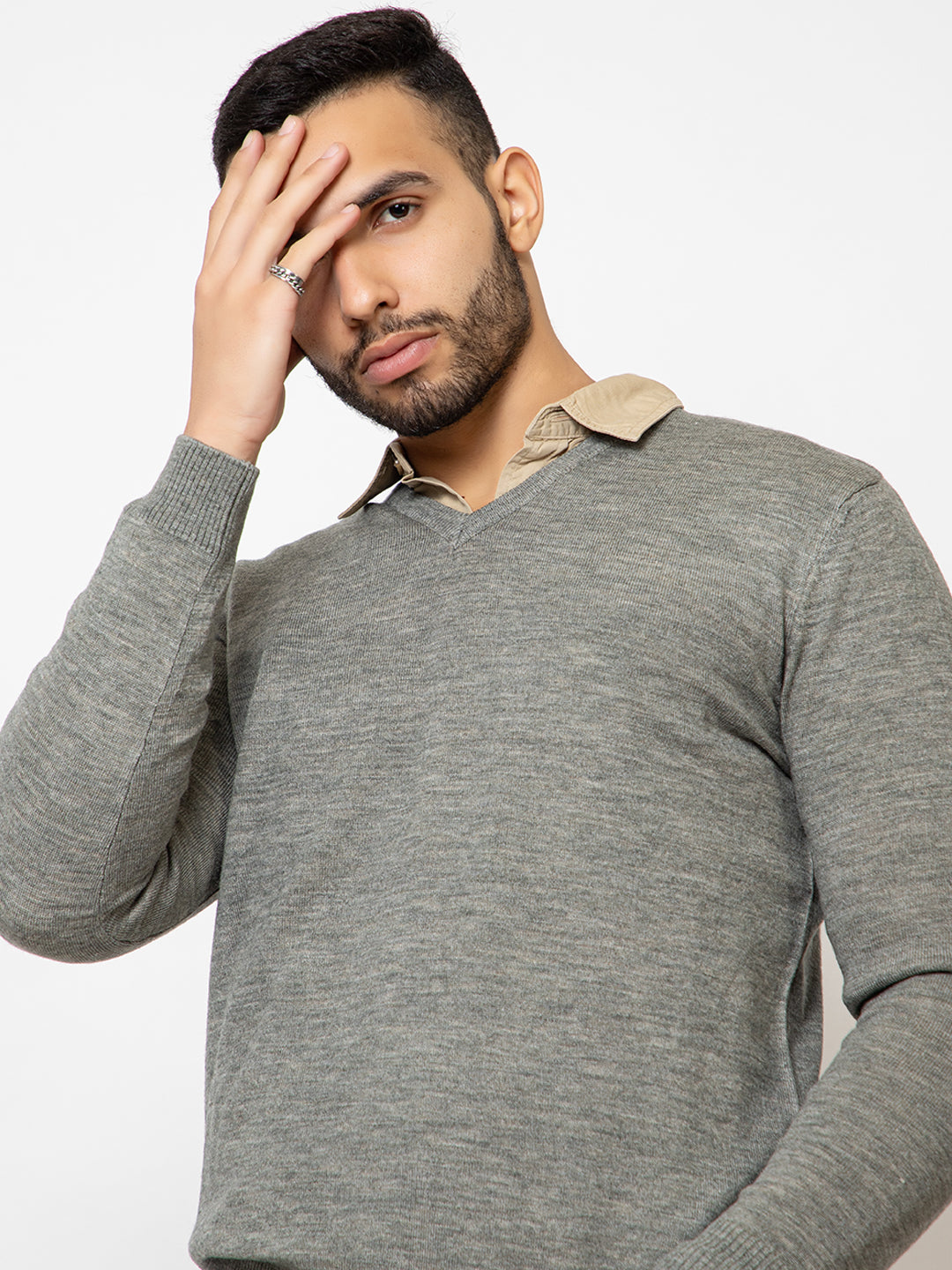 215 Solid Pullover I Wool I Woolmark Certified I Olive