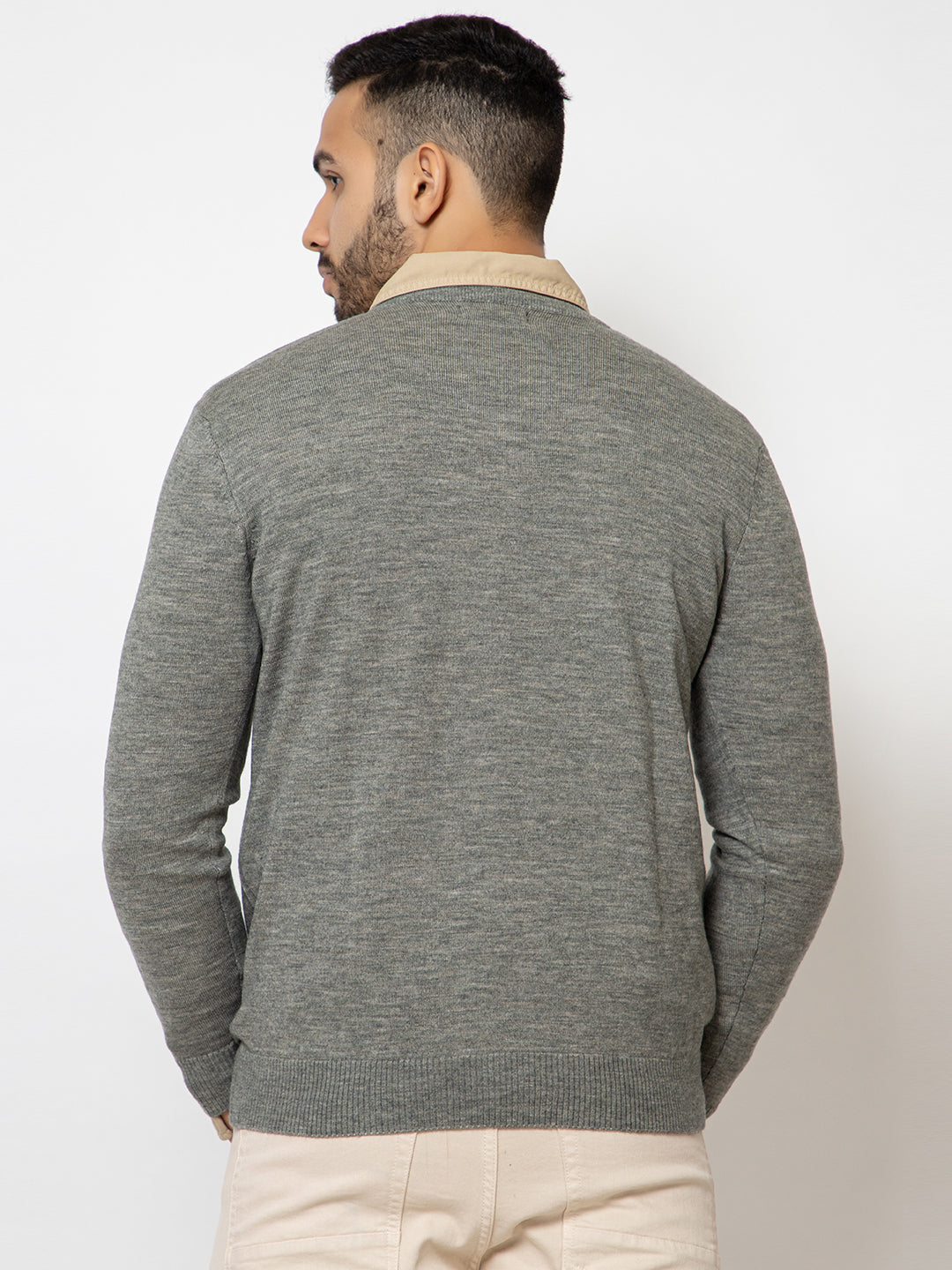 215 Solid Pullover I Wool I Woolmark Certified I Olive