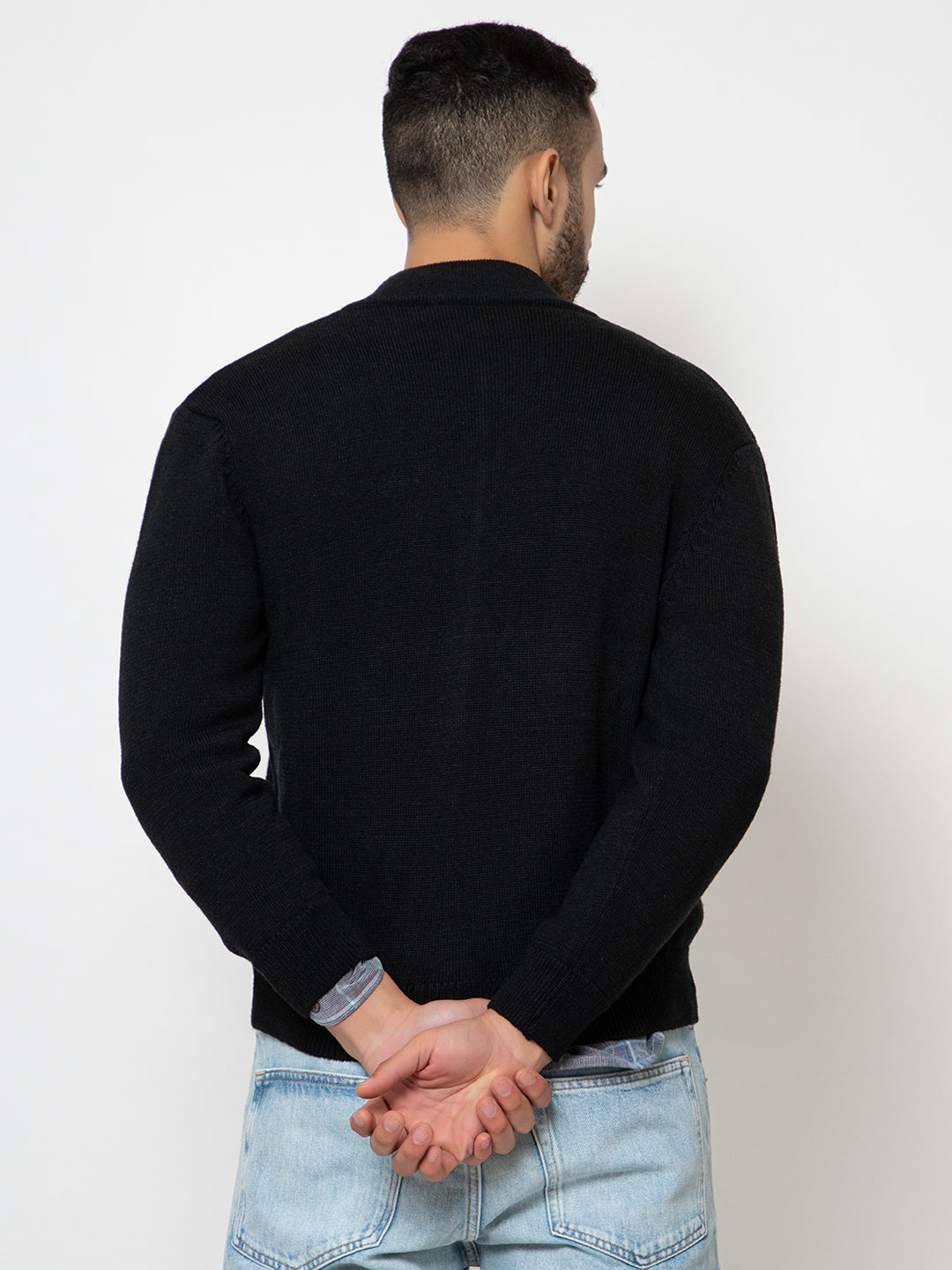 234 Full Zip Pullover I Wool I Woolmark Certified I Black