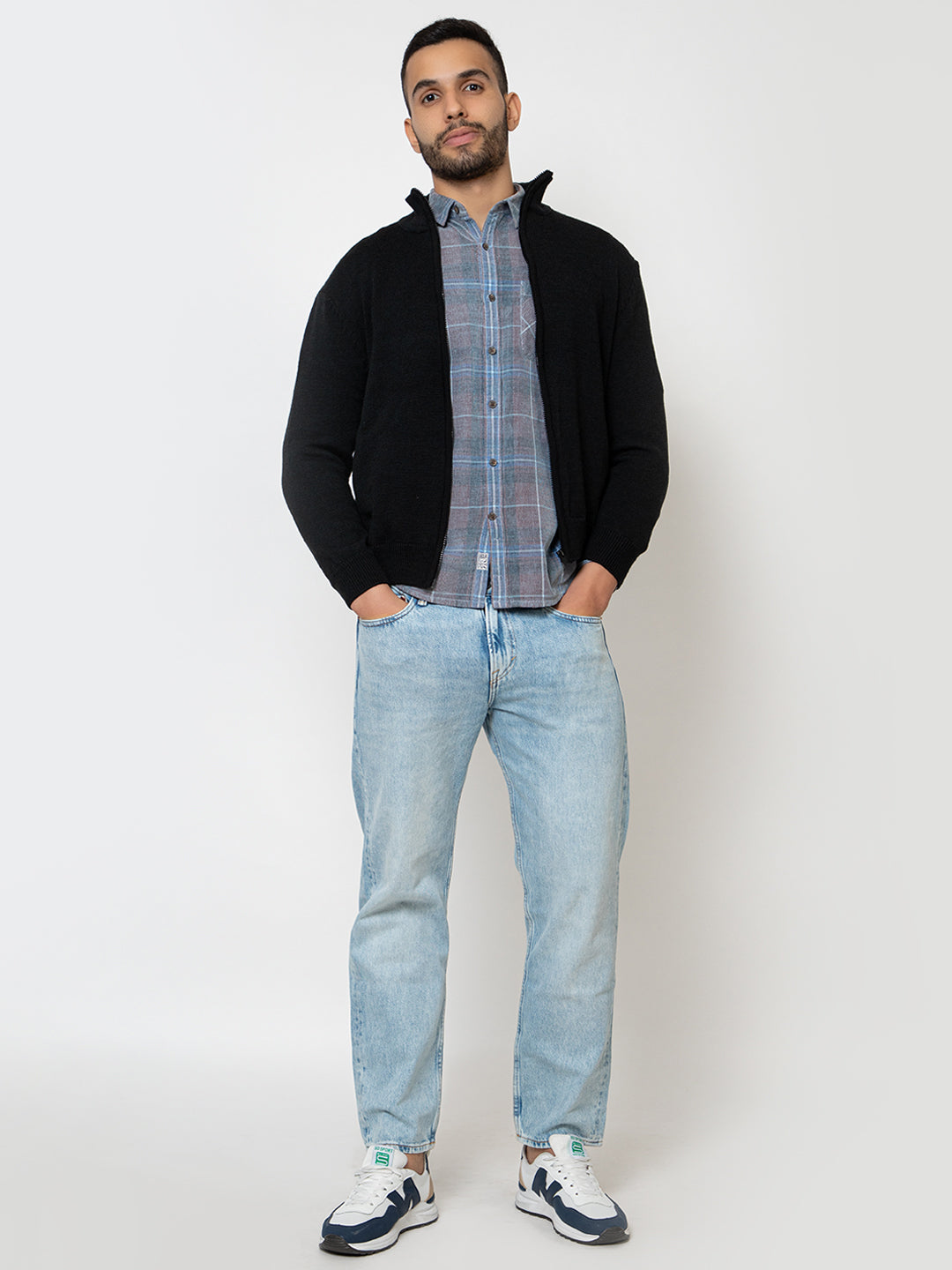 234 Full Zip Pullover I Wool I Woolmark Certified I Black