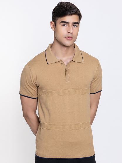 604 Textured Knit Polo I Chocolate Brown