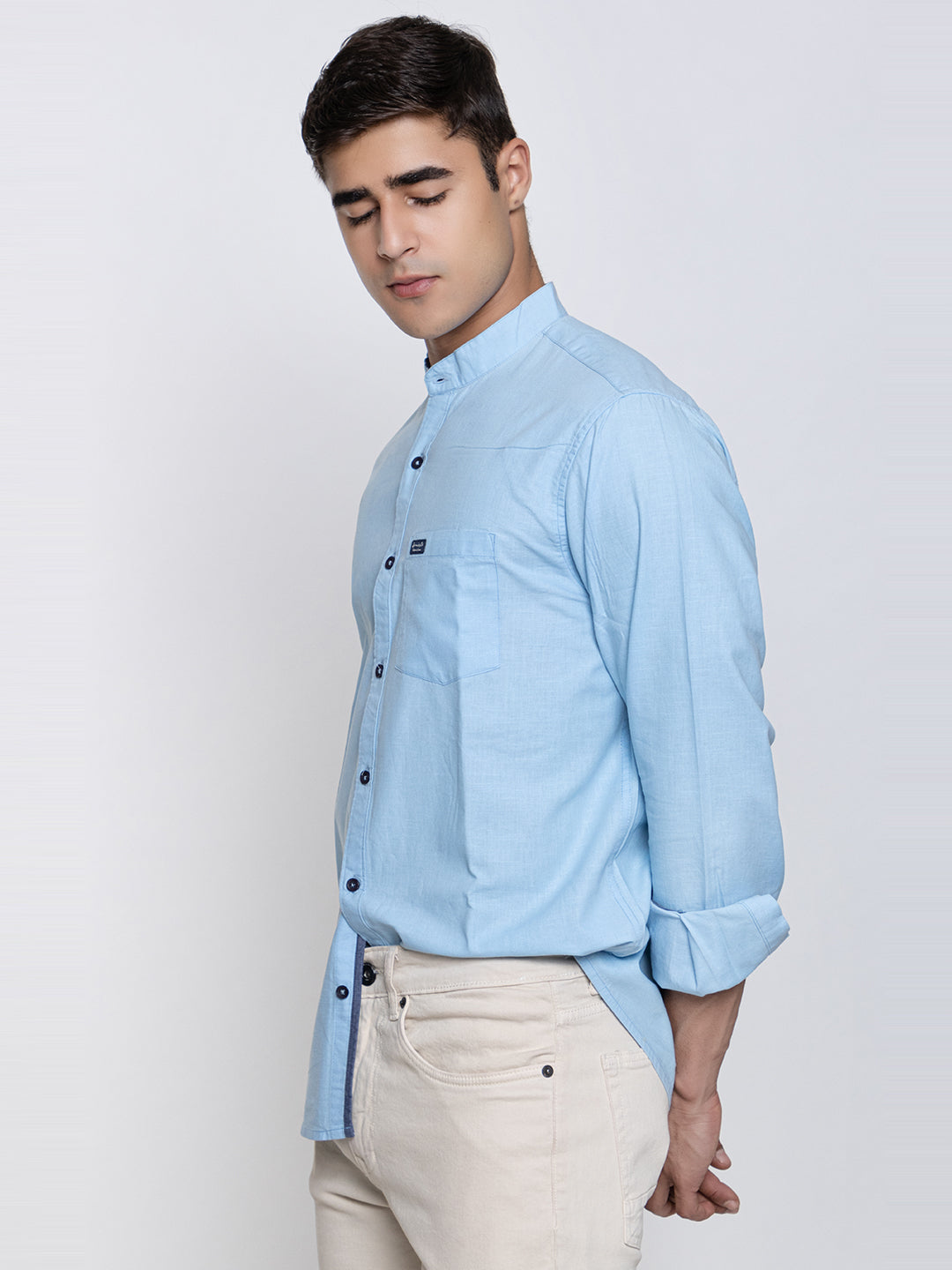 502 Men's Linen Shirt I Sky Blue