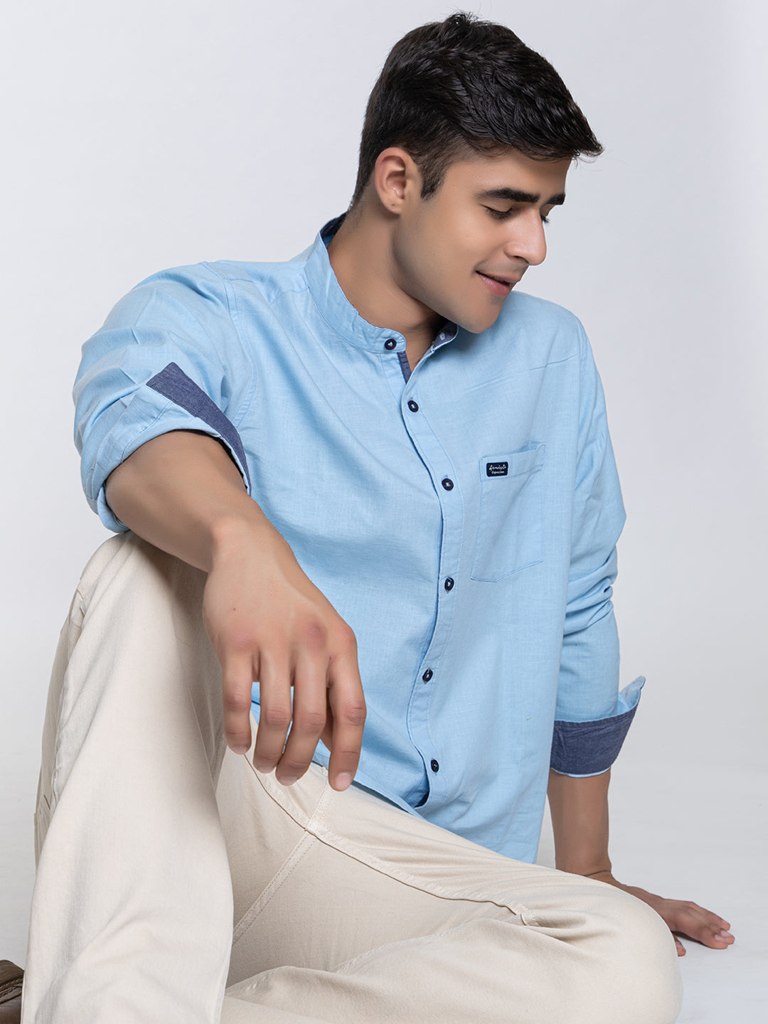 502 Men's Linen Shirt I Sky Blue