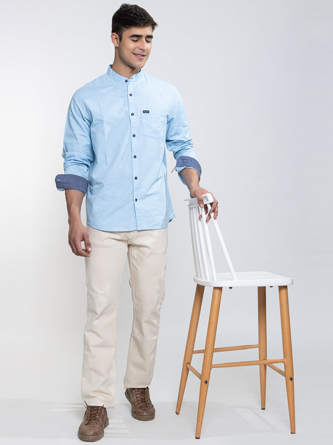 502 Men's Linen Shirt I Sky Blue